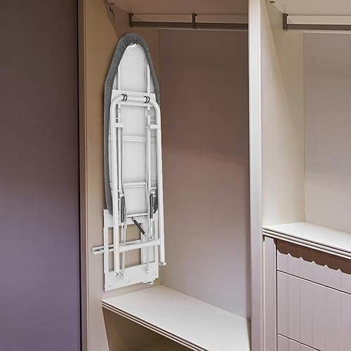 Miniatura 5 de Tabla de planchar plegable giratoria de 180 para armario, tabla de planchar deslizante, ahorro de espacio, resistente al calor para el hogar y