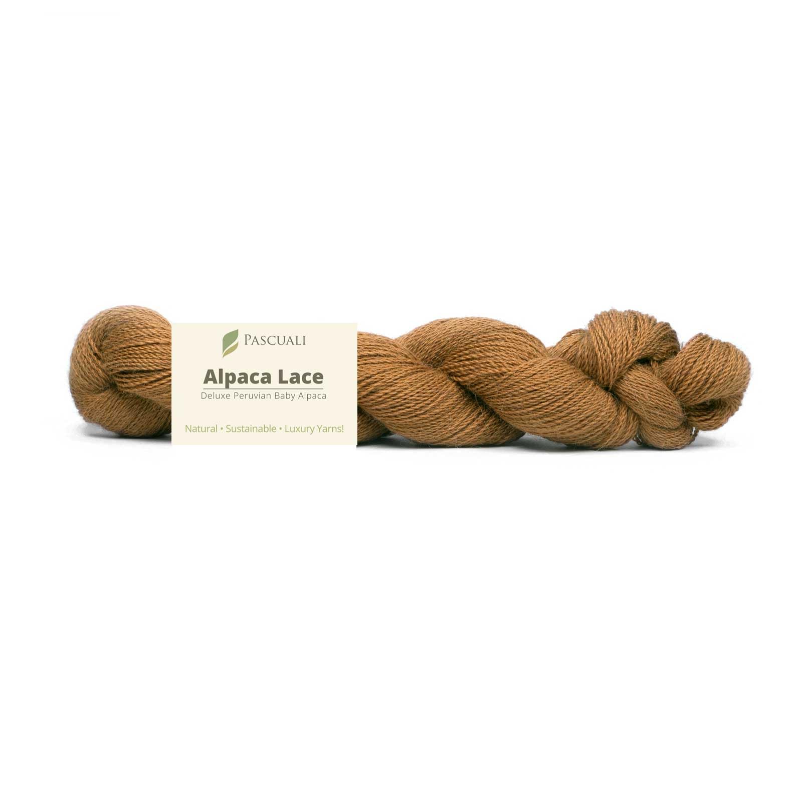 PASCUALI Alpaca Lace - Gomitolo di lana di alpaca, 100% lana di alpaca, per lavorare a maglia e all'uncinetto, set da 3 fili, 150 g, colore: noce 34