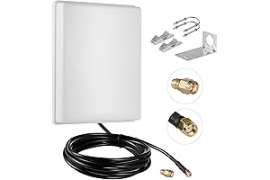 Outdoor 2.4GHz Wi-Fi Antenna and 5GHz Long-Range Panel Antenna with 10Ft Cable