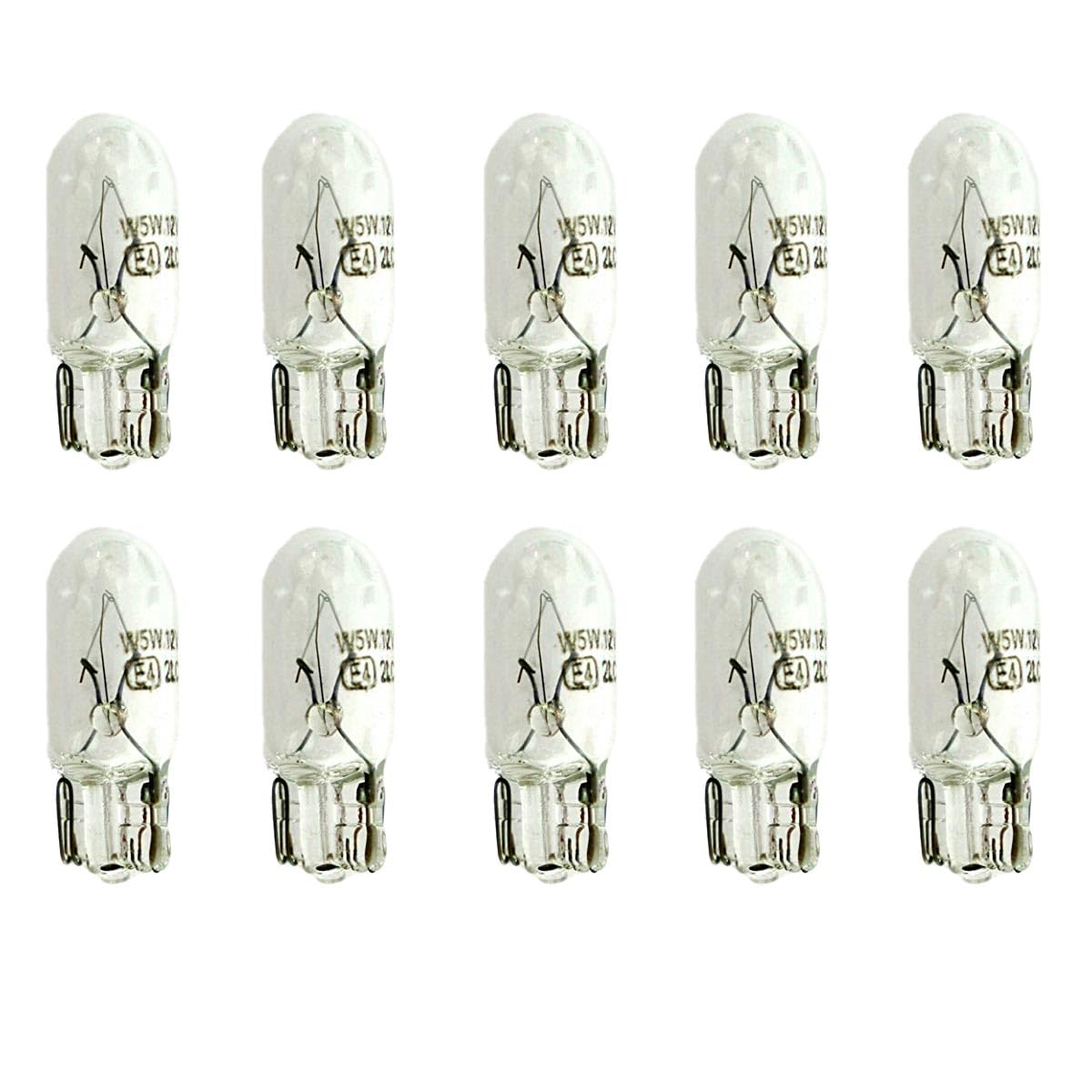CARALL 10 Pezzi Lampadine Alogene T10 W5W 12V 5W, Ricambi Lampade 12V Per Auto e Moto