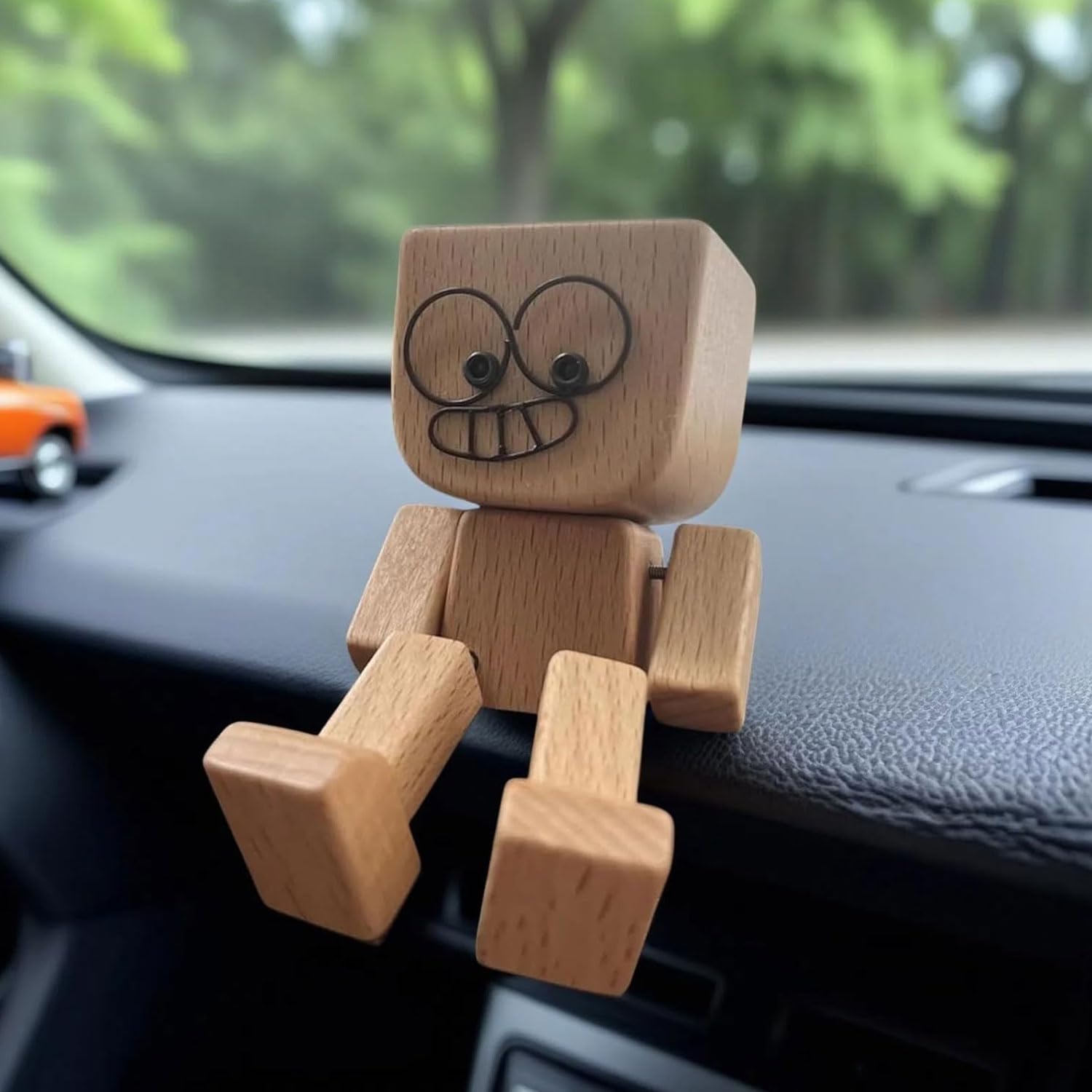 Mimoqk Statuetta da uomo in legno oscillante Action Figure per lavagna auto