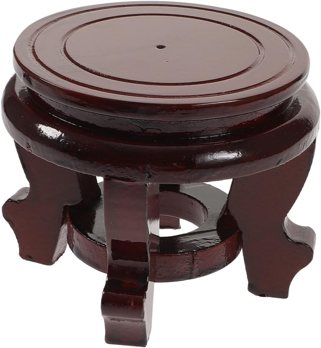 Wooden Plant Stand 3.93X3.93X3.81In Round Pot Base Indoor Plant Holder Succulent Flower Pot Display Rack for Home Garden