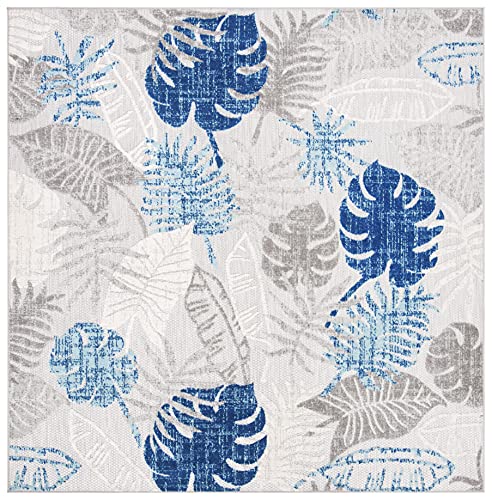 Tapete cuadrado lavable 8 pies gris y azul miniatura 2