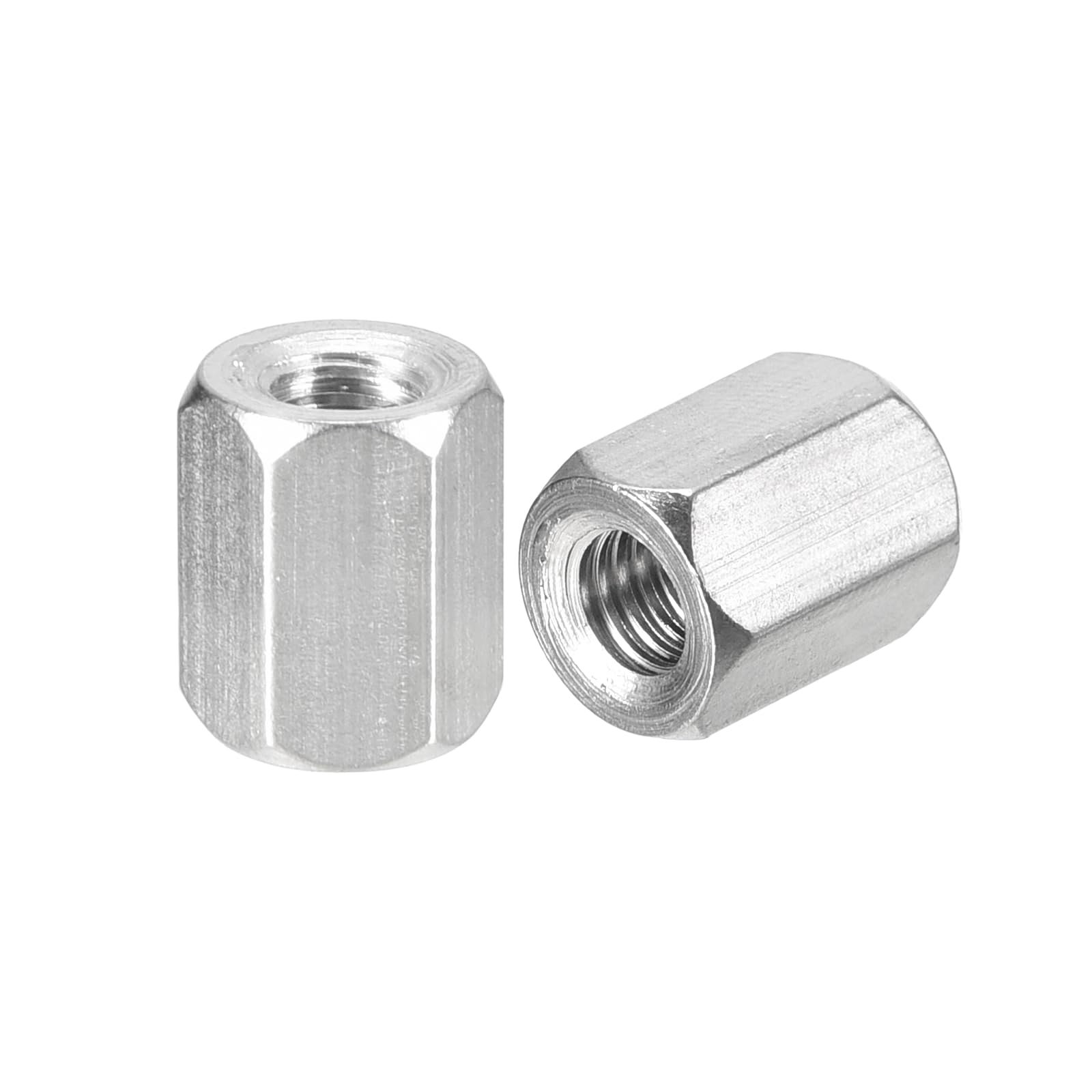 uxcell M6 x 1-Pitch 15mm Length Coupling Nuts, 15pcs 304 Stainless Steel Metric Hex Rod Coupling Nuts