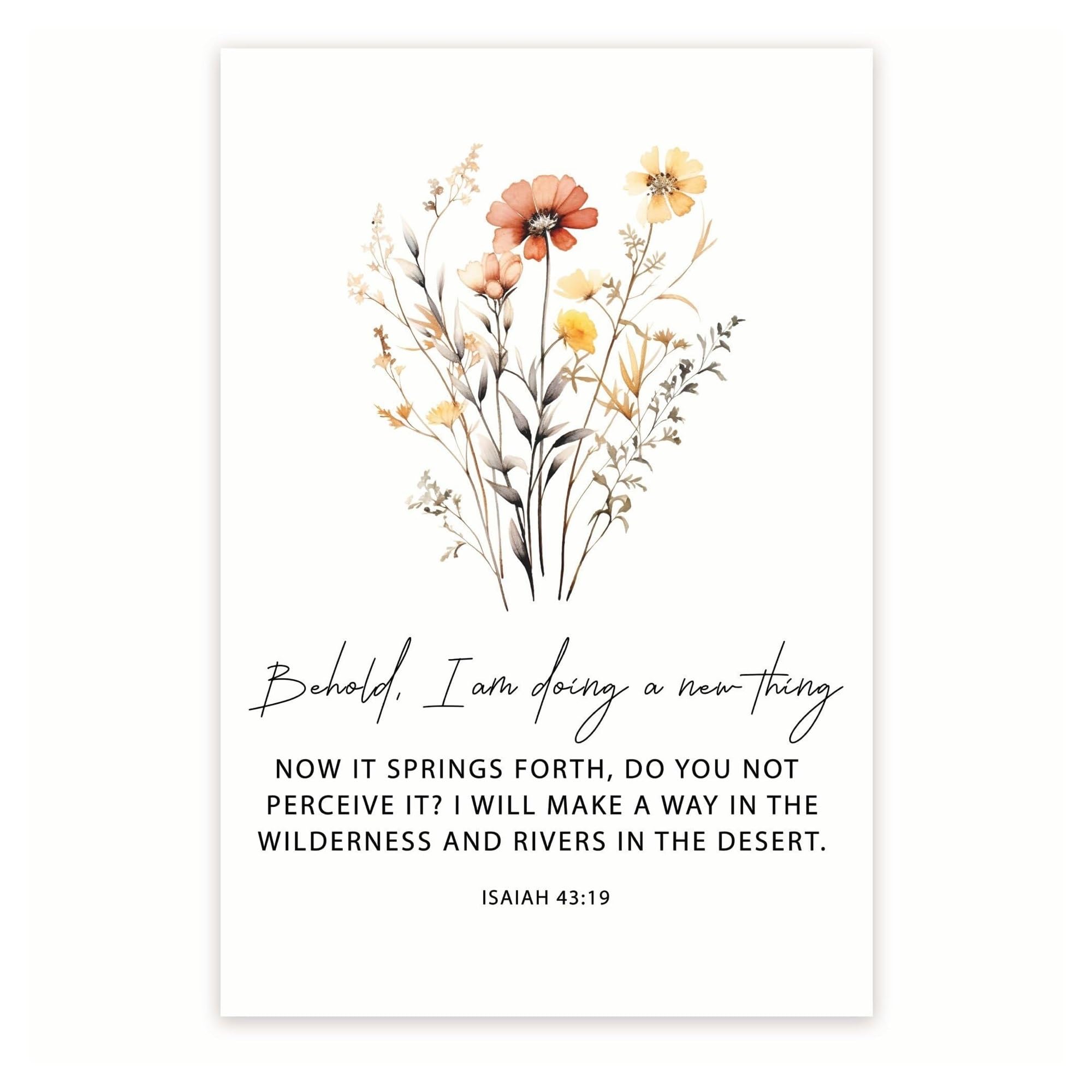 XGINERFEX Inspirational Christian Poster Behold I Am Doing A Thing, Bible Verse Scripture Wall-Art for Home Office Church Decor(Framed,08x12inch(20x30cm))