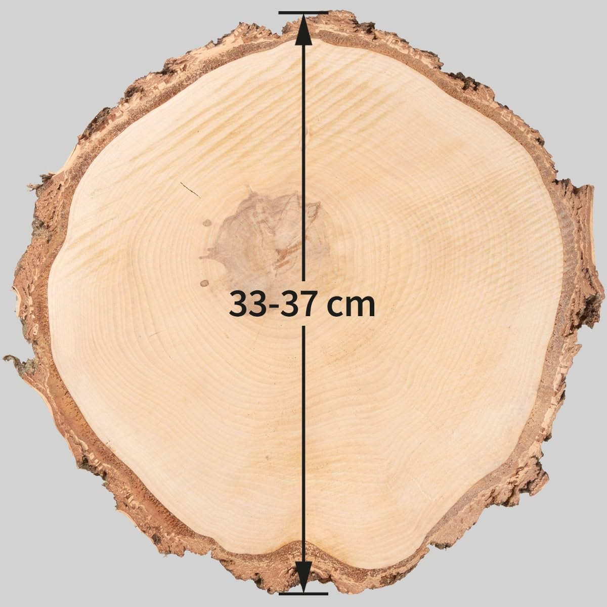 Rodajas grandes de madera de 35 cm (33-37 cm) de diámetro para manualidades y decoración DIY - Paquete de 5 rodajas redondas de madera de abedul - Rodajas naturales de madera de abedul como decoración