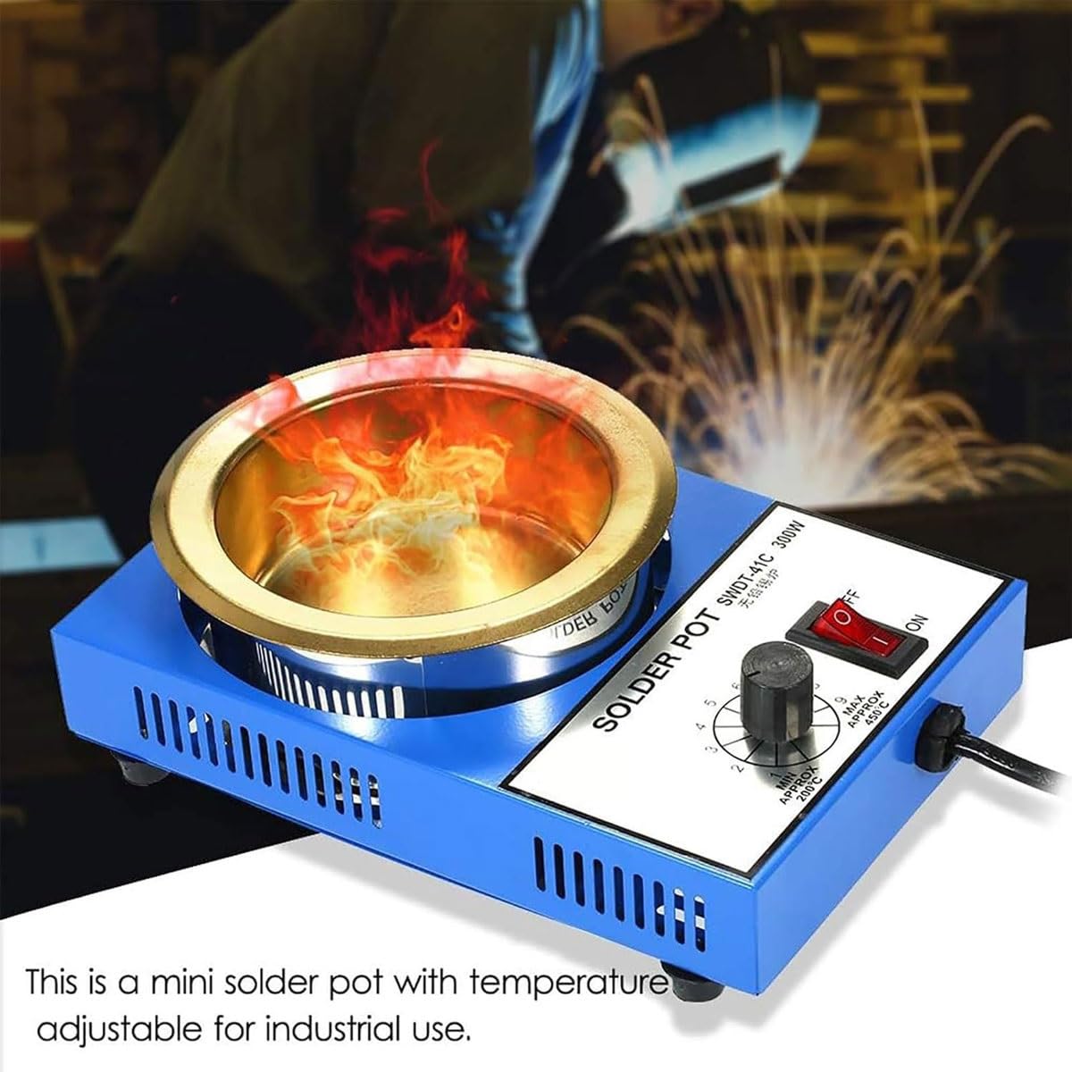 Elektrischer Schmelztiegel, tragbarer Lötofen, mit Tiegeln, Temperaturbereich 200-450℃, zum Schmelzen von Blei und zum Schmuckgießen (150w)