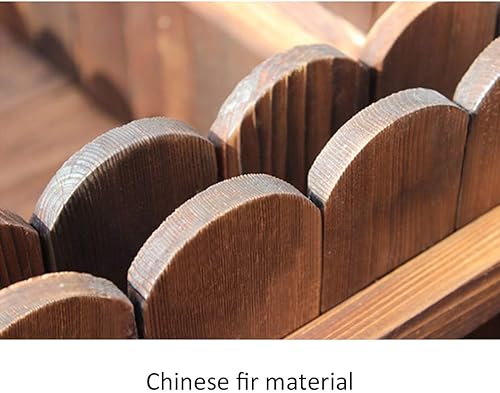 Miniatura 6 de Soporte de flores de madera maciza, caja de plantas anticorrosión, caja de contenedores de plantas de gran capacidad, rectangular, soporte de