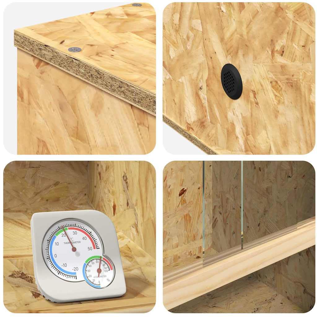 vidaXL Terrarium Braun 50 x 50 x 80 cm OSB, Rustikales quadratisches Terrarium für Reptilien, Amphibien und Nagetiere