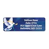 World Peace Designer Rolled Address Labels - 500 Labels per Roll - 2 1/2 Inches Long x 3/4 Inch High - Elegant Plastic Dispenser Included