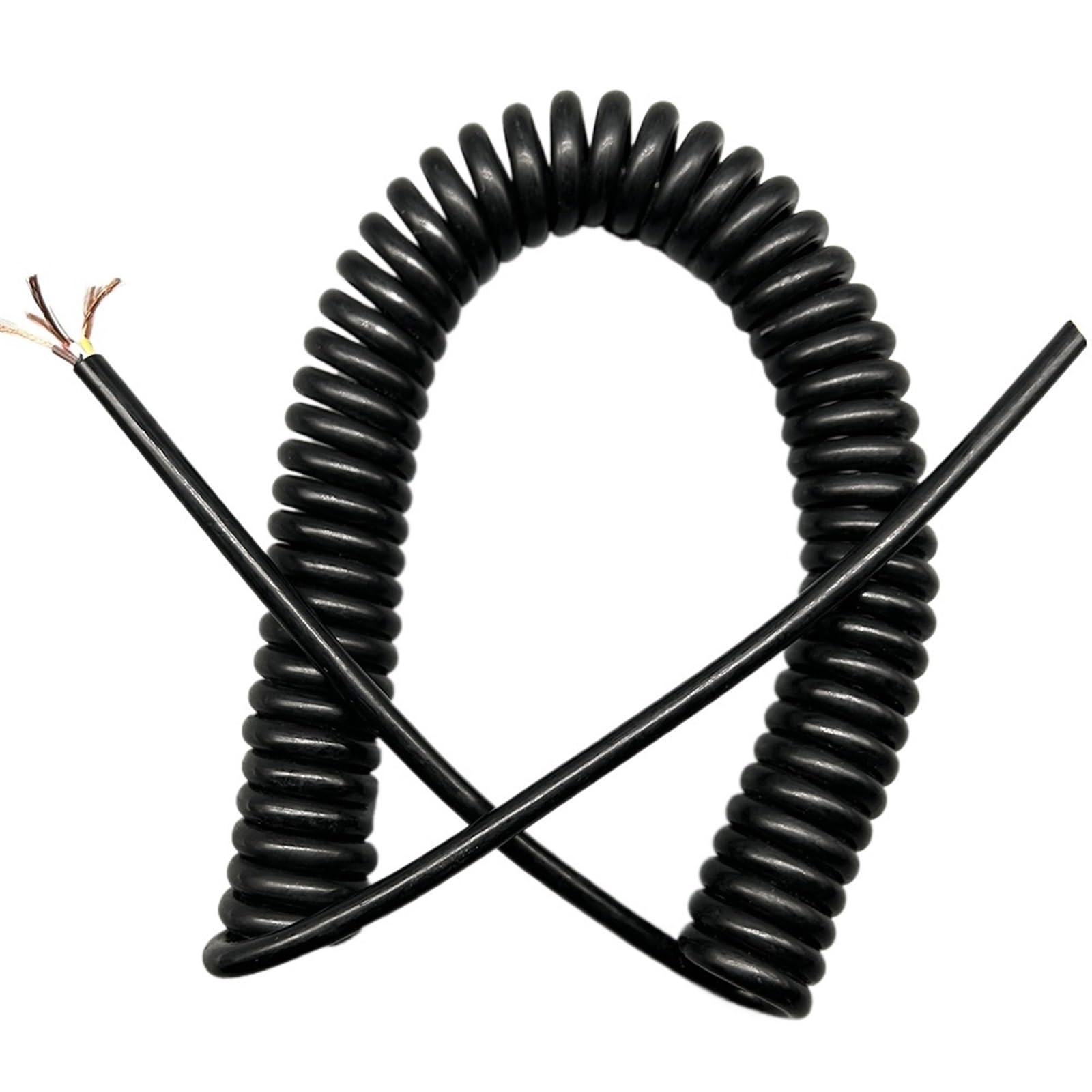AMZBNEIDI Spring Spiral Spiral Expandable Wire, Coiled Spring Cable 5 Core 0.5mm2 Pure Copper Telescopic Power Cord 1.25-3.75m(1.25 meters)