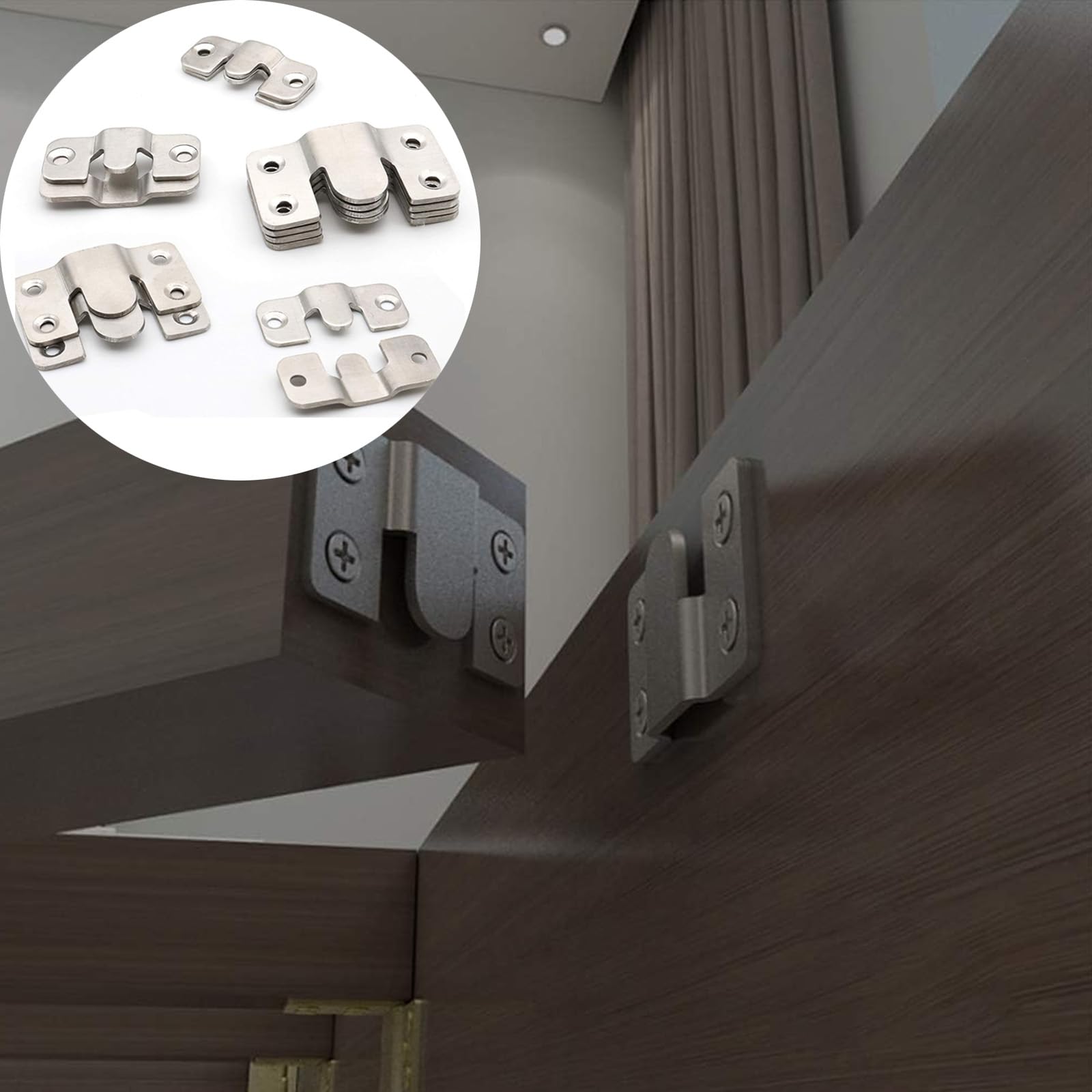 10 Pcs Flush Mount Brackets, Concealed Headboard Wall Fixings Brackets - Image 4