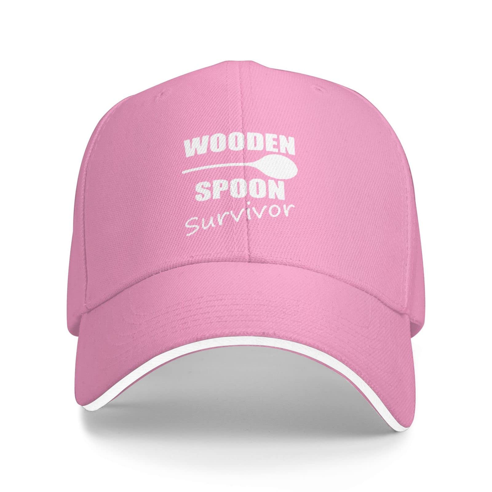 bradkke Wooden Spoon Survivor Hat Mens Womens Classic Baseball Cap Dad Hats Summer Caps Adjustable Sunhat Pink