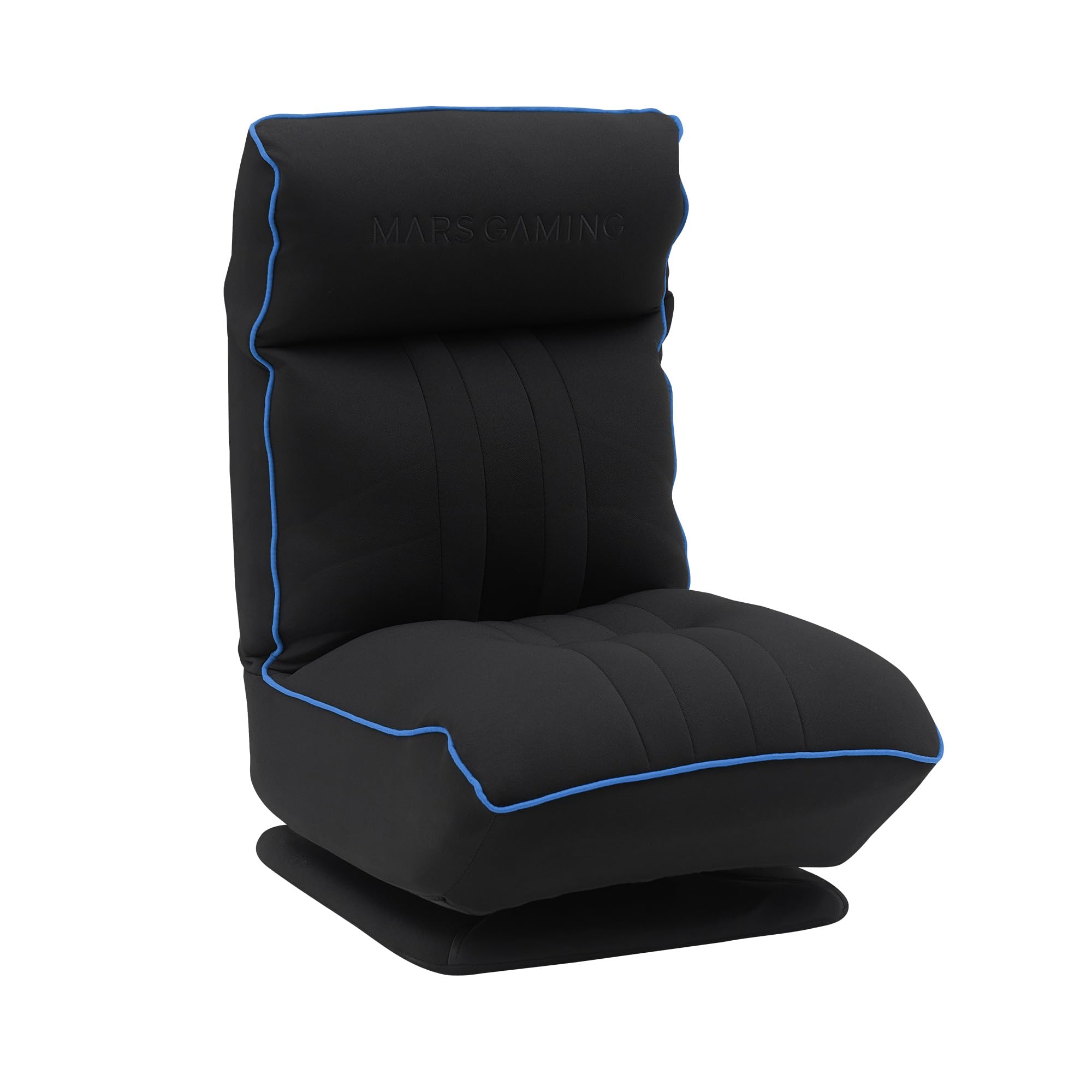 Mars Gaming MGC-​THRONE, Divano Gaming Ergonomico, Base con Rotazione 360°, Schienale e Poggiatesta Regolabili, Schiuma Alta Densità, Design Versatile Pieghevole, Divano PC con Struttura Robusta, Blu