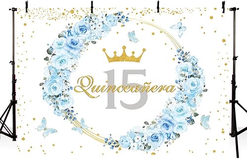 Miniatura 10 de SENDY Telón de fondo de quinceañera de 10 x 7 pies para niña, México, 15 años, suministros de fiesta de cumpleaños para niñas, fondos de fotografía,