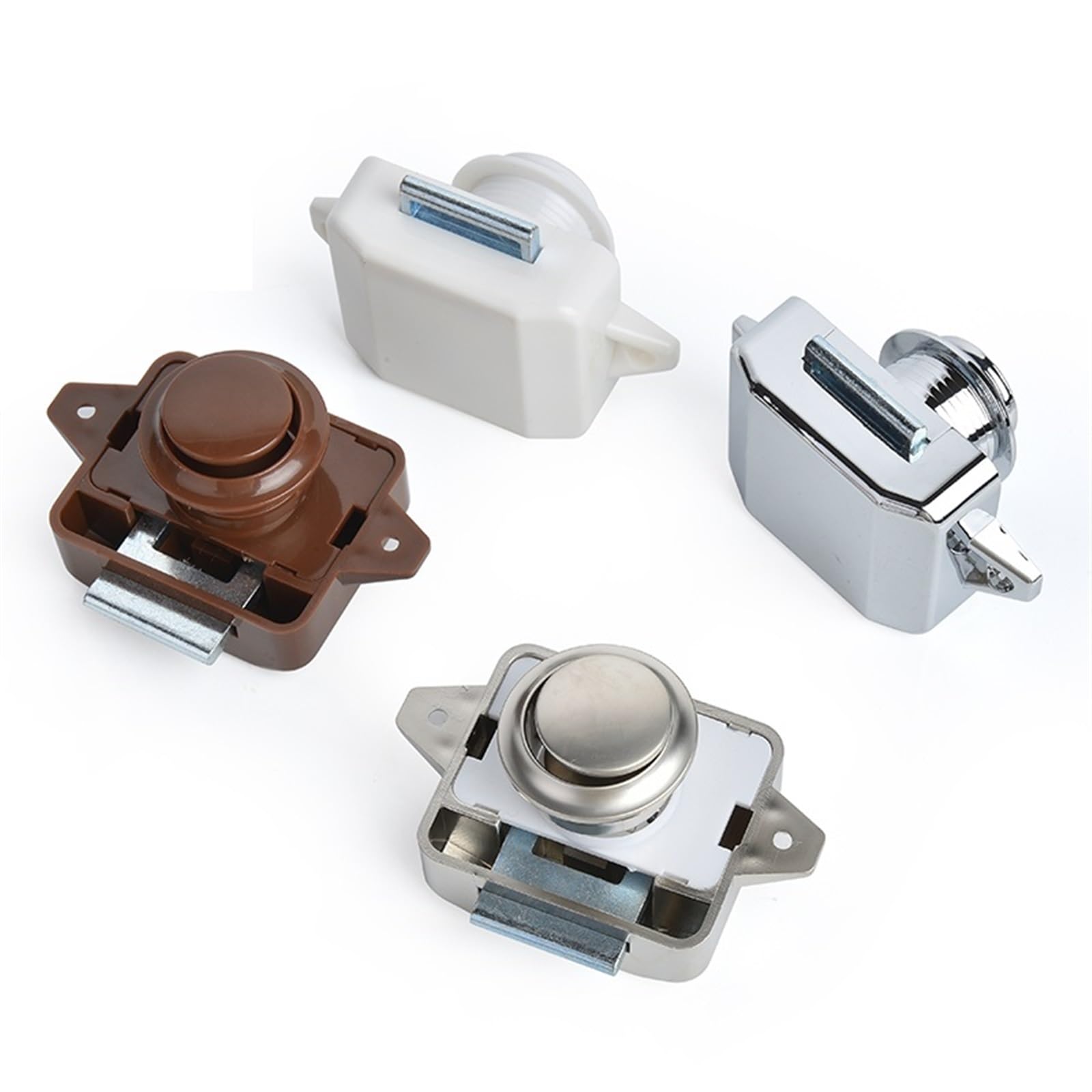 Camper Car Push Lock 20 mm RV Caravan Boat Motor Cabinet Home Cabinet Przycisk zamykający zamki do mebli sprzętowych 10 sztuk (Big Pearl Nikel)