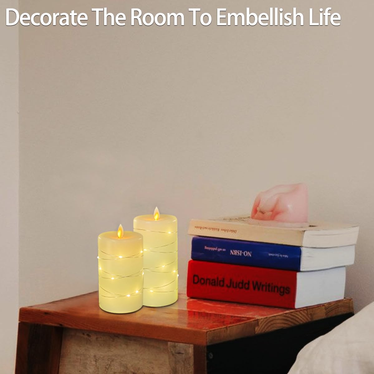 NICE POINT LED Flameless Candle,Rechargeable Flashing Pillar Real Wax Candles with Remote Control and Timer - Image 4