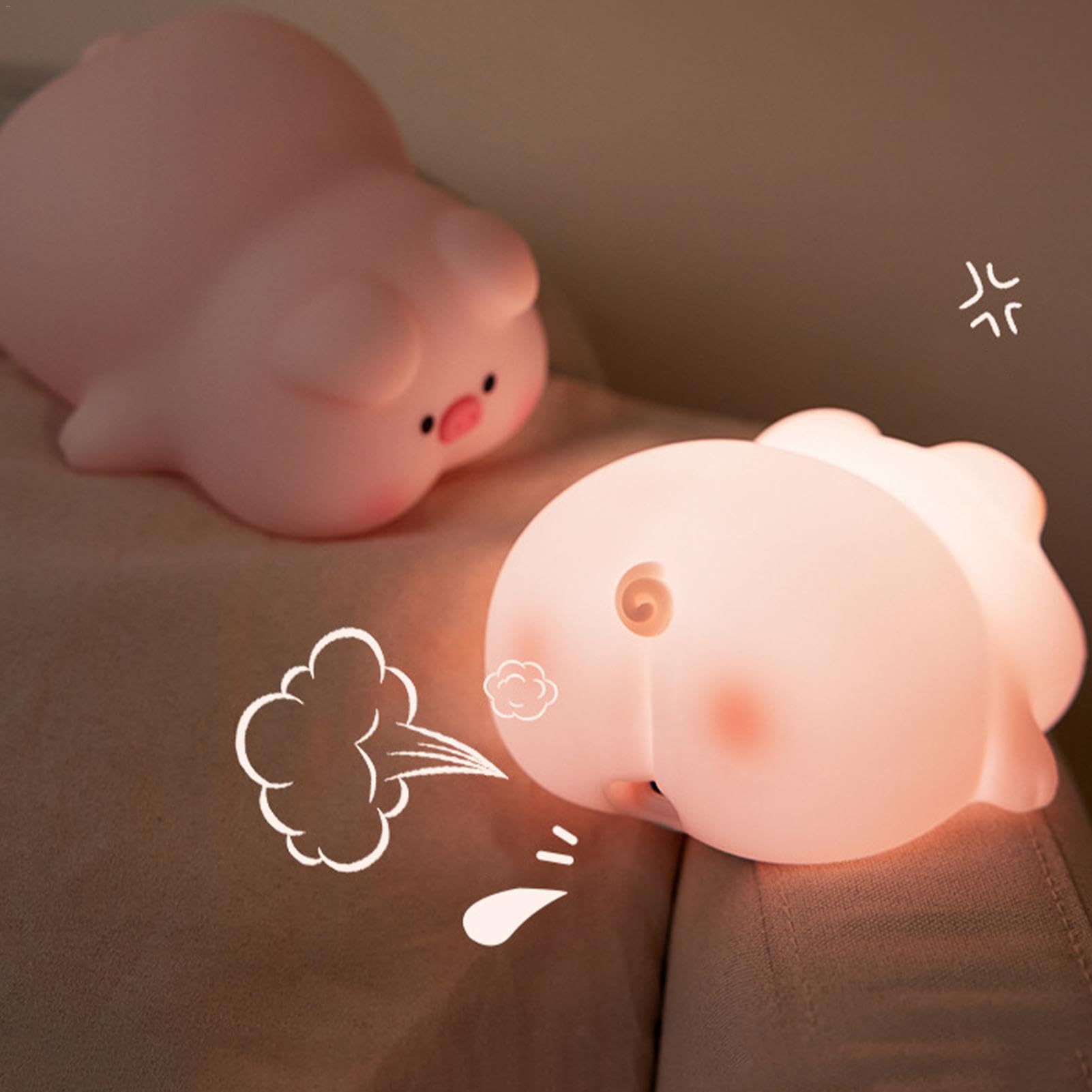 Amazon.co.jp: Nkmujil ブタランプ | 3段階調光可能な横たわるフラット