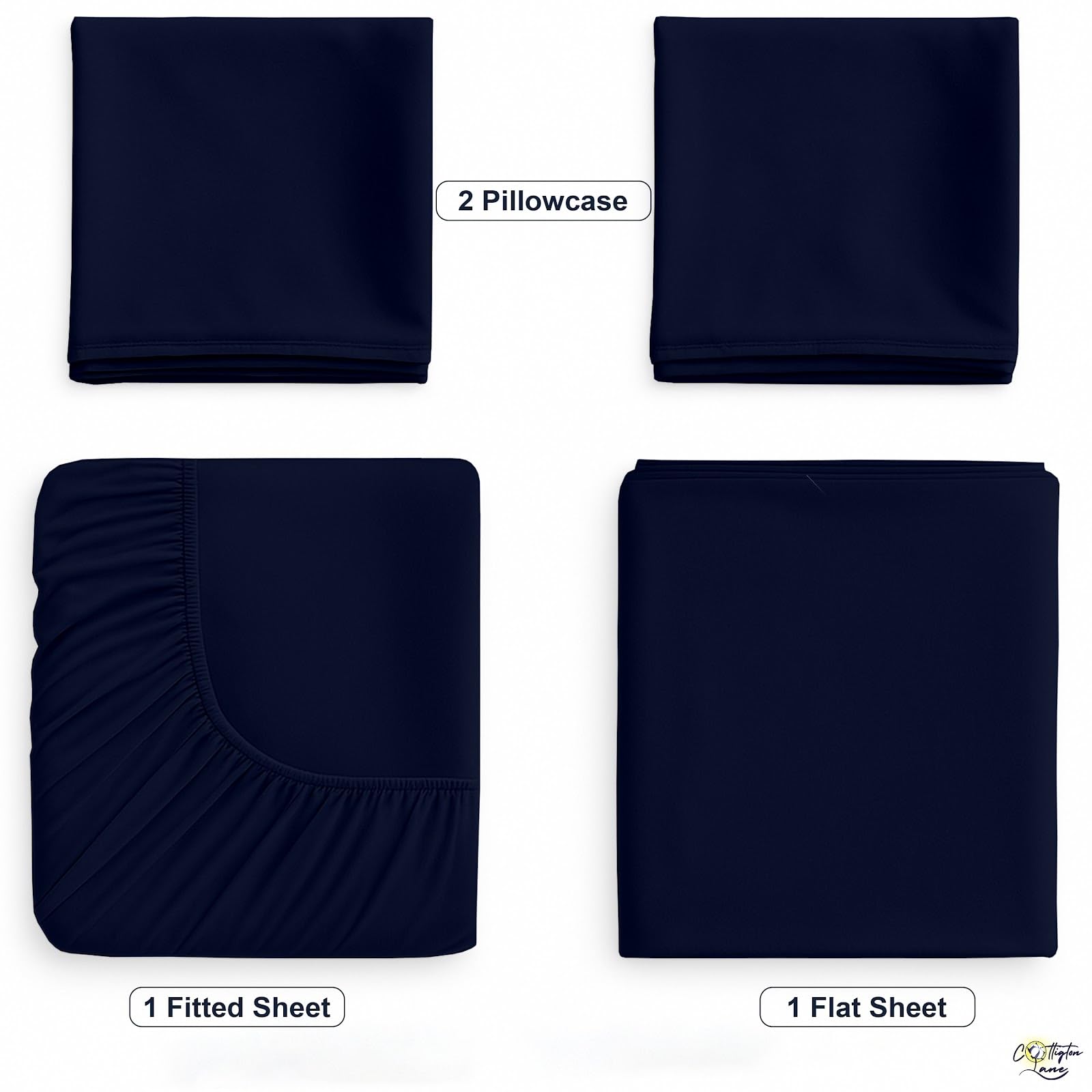 Ardenia Bedding - Juego de sábanas para Cuna (4 Piezas, 400 TC)