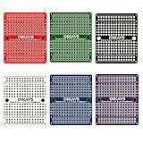 DIKAVS 1/4 Sized Double Sided Prototype PCB Prototype Board Solder-able Breadboard for Arduino (6 Pack, Multicolor)