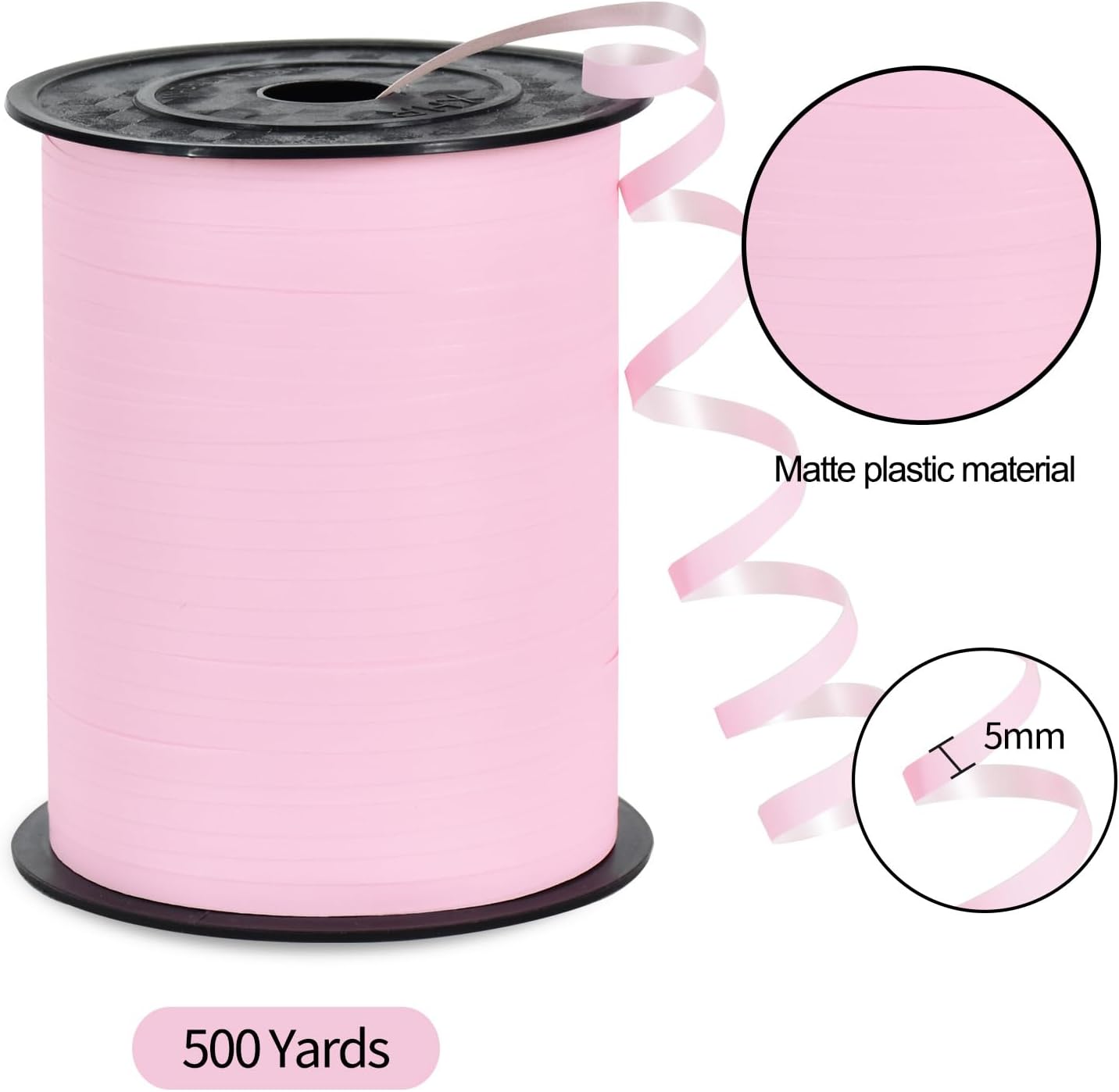 TONIFUL 500 Yards Curling Ribbon-Balloon Ribbon-Balloon String for Art&Craft Decor,Gift Wrapping,Ribbons and Bows for Christmas New Year Birthday Gifts Graduation Supplies (Pastel Pink) - Image 2