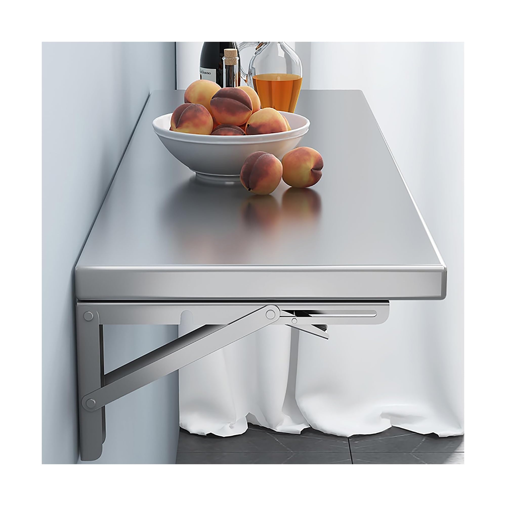 Table murale en acier inoxydable 304 pour cuisine moderne et épurée