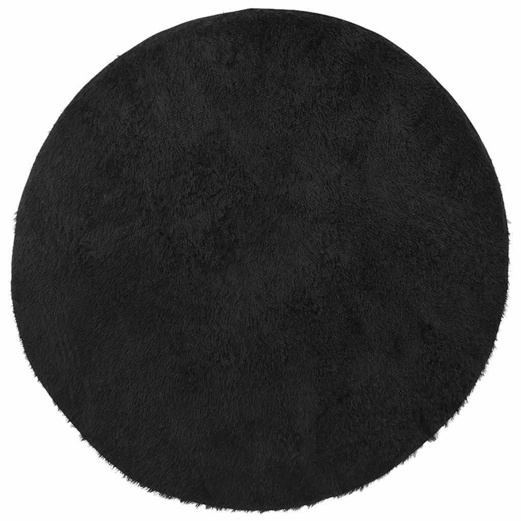 Tappeto Shaggy a Pelo Lungo NAVARRA Nero 160x160 cm Poliestere,Tappeto Shaggy,Antiscivolo Morbido,Tappeto Shaggy Camera da Letto-4102910