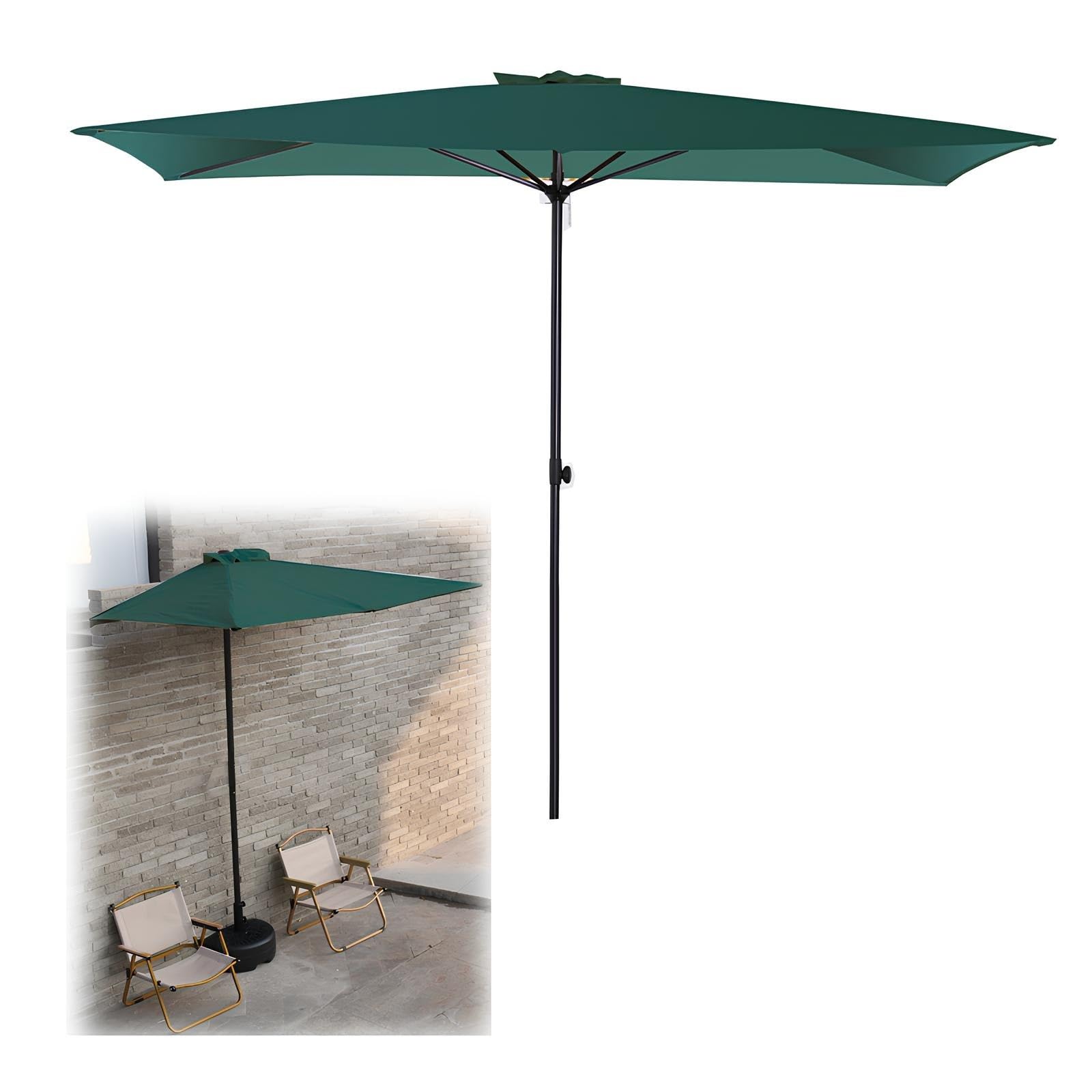 Semisombrilla Para Exteriores Contra La Pared, Sombrilla Rectangular De Jardín, Sombrilla Terraza Con Manivela, Protección Uv, Altura Ajustable, Adecuado Para Comercial, Jardín, Balcón
