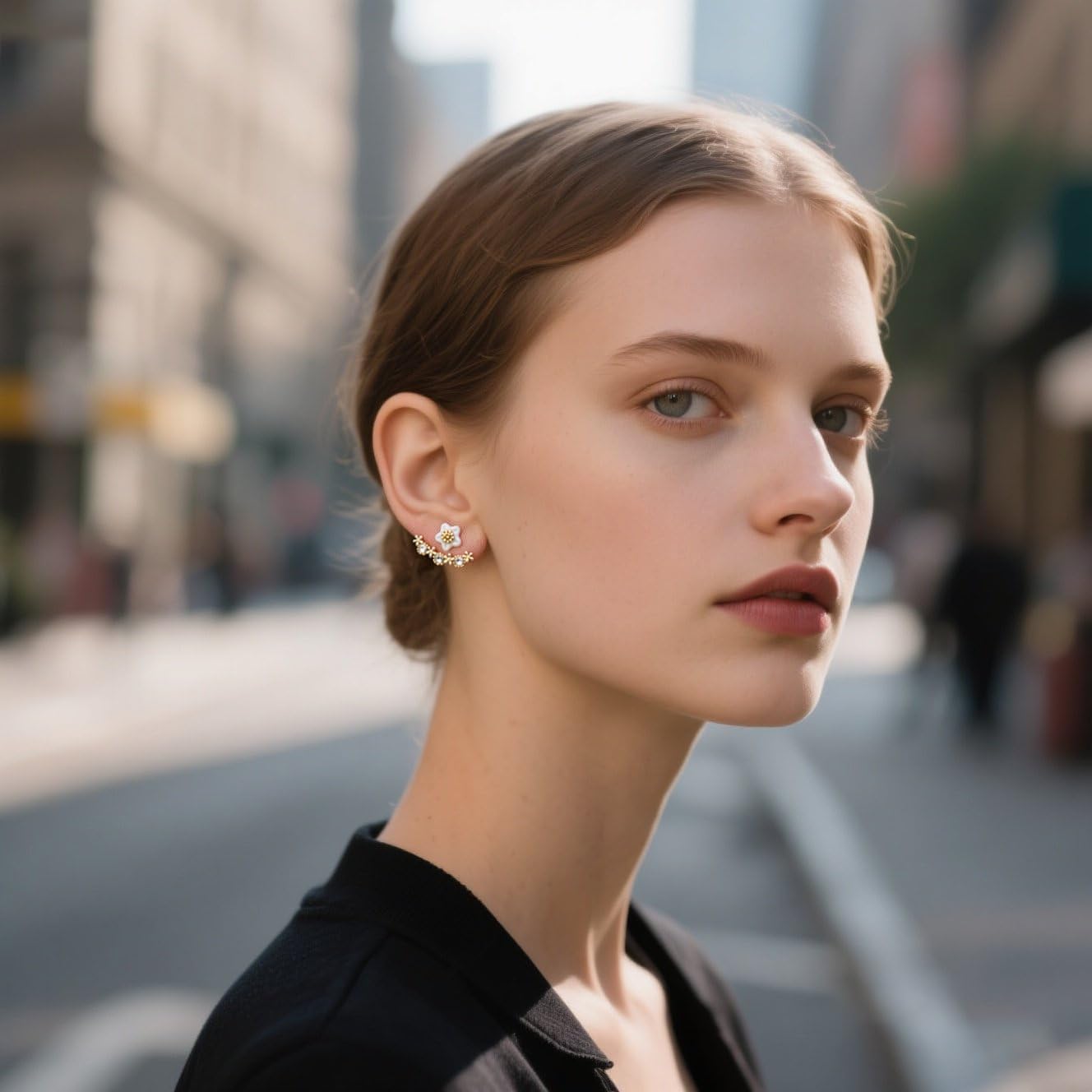 Flower Earrings for Women Bohemian Daisy Stud Earring Elegant Zircon Flower Stud Earring Prom Costume Jewelry Gift for Women - Image 4