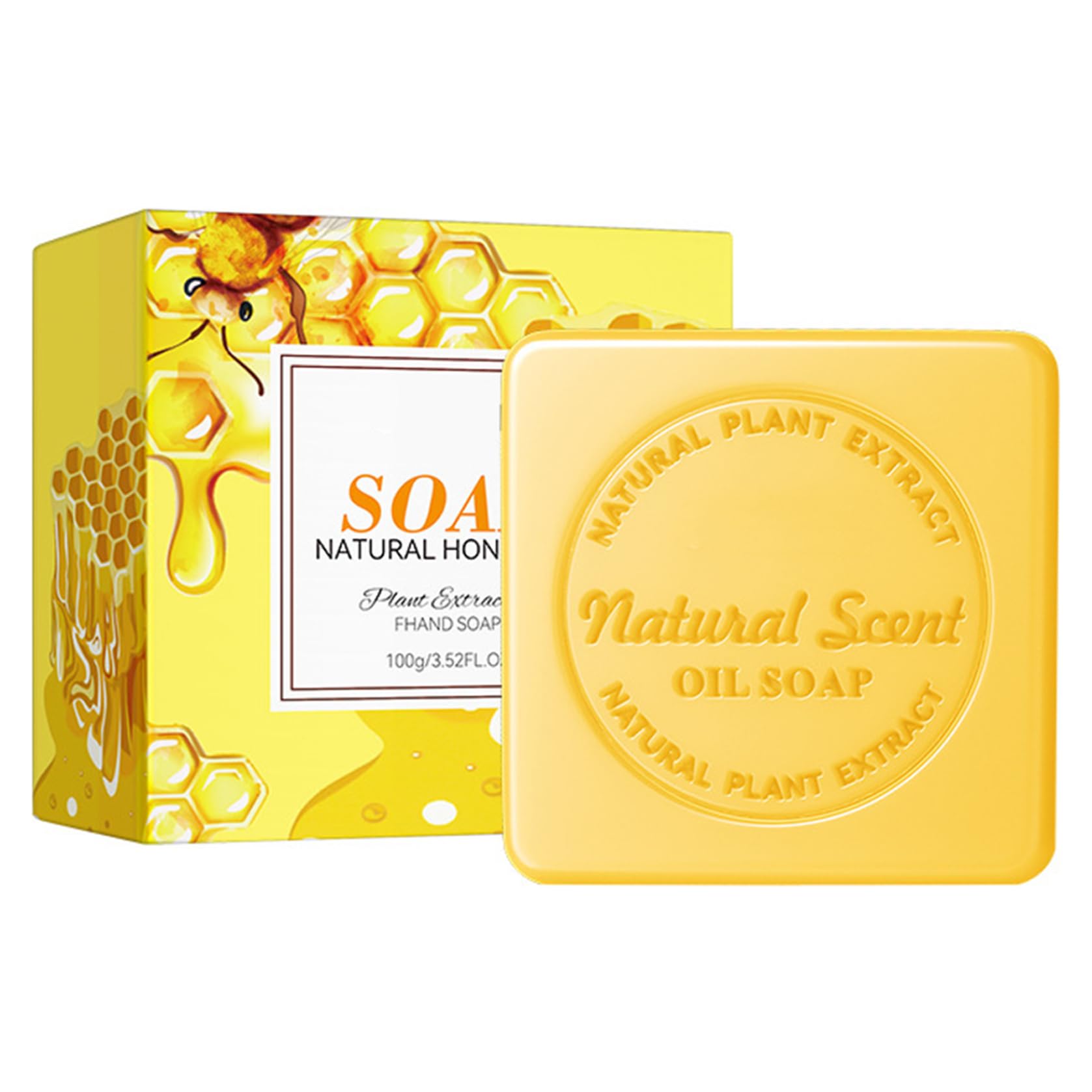 Old-Fashioned Handmade Bar Soap Plant-Based Formula for a Creamy Moisturizing Lather Body Wash for Men Women Honey One
