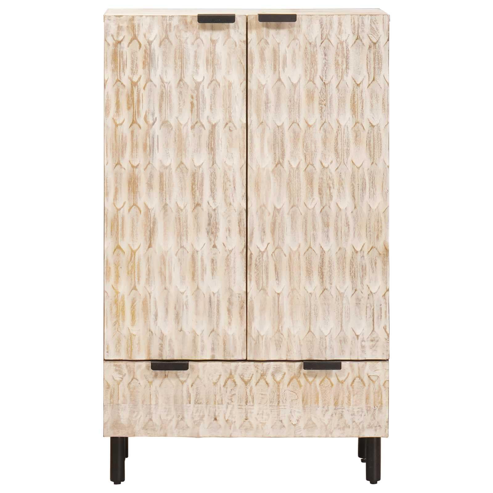 vidaXL Aparador Alto con cajón Acabado de Lavado 60 x 33 x 100 cm