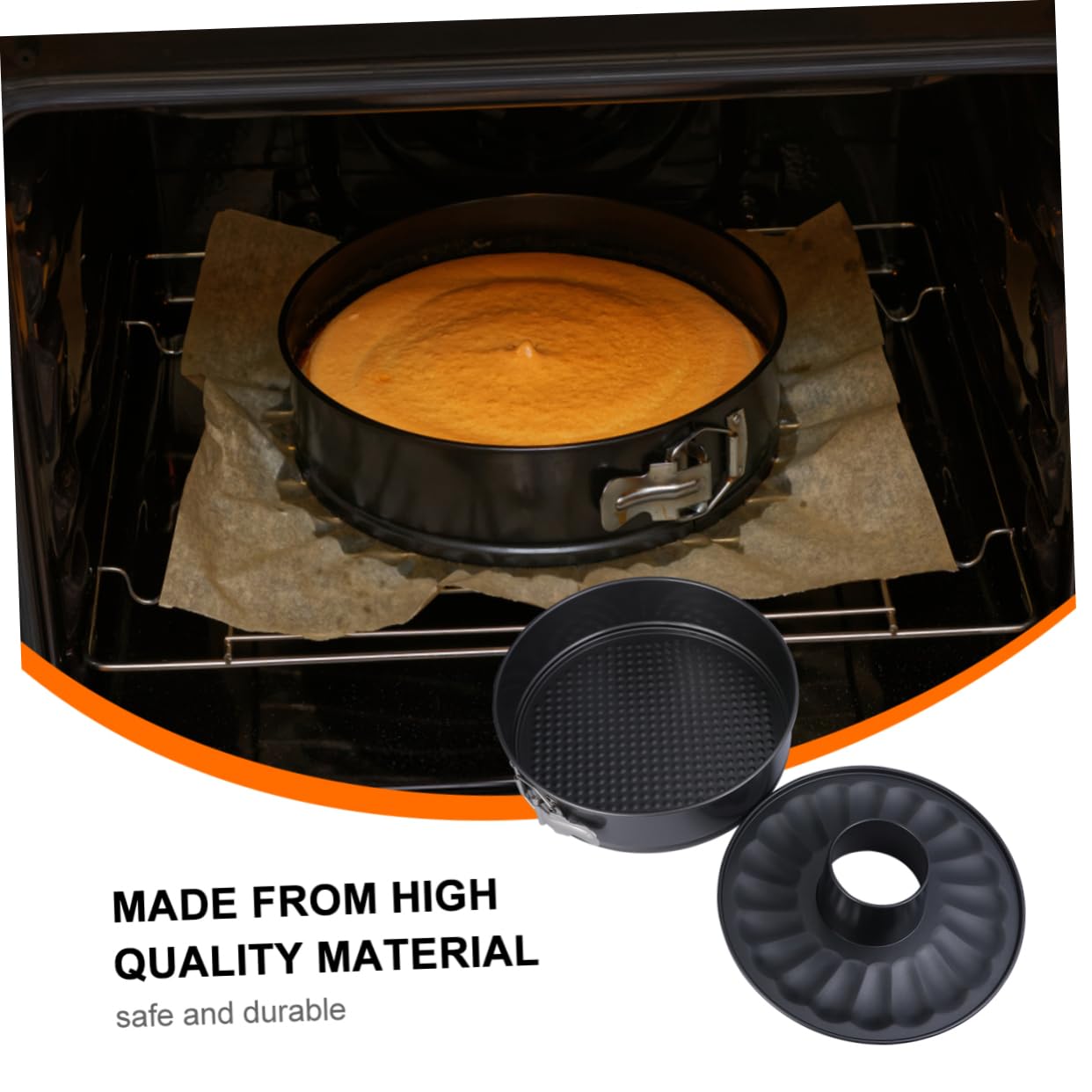 ULTECHNOVO Runde Kuchenbackform mit Schornstein aus High Carbon Stahl