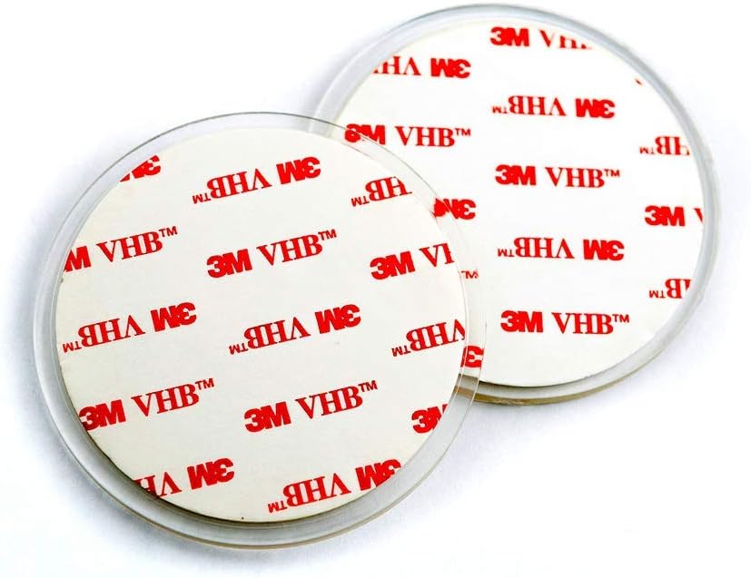 Gecko-Loc 2 Pack - Clear Acrylic Adhesive Disk - 1 Sided Sticky Pad for Mount...