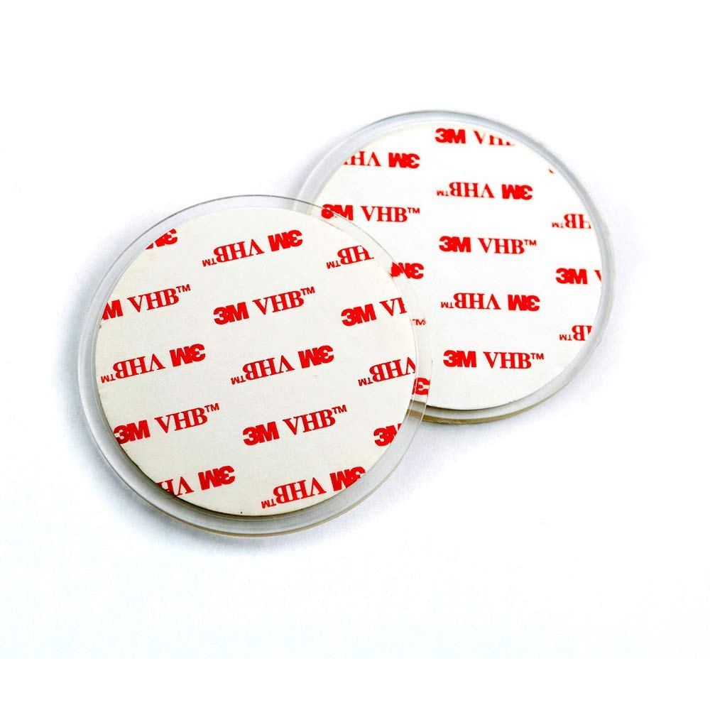 Gecko-Loc 2 Pack - Clear Acrylic Adhesive Disk - 1 Sided Sticky Pad for Mounting Suction Cups -