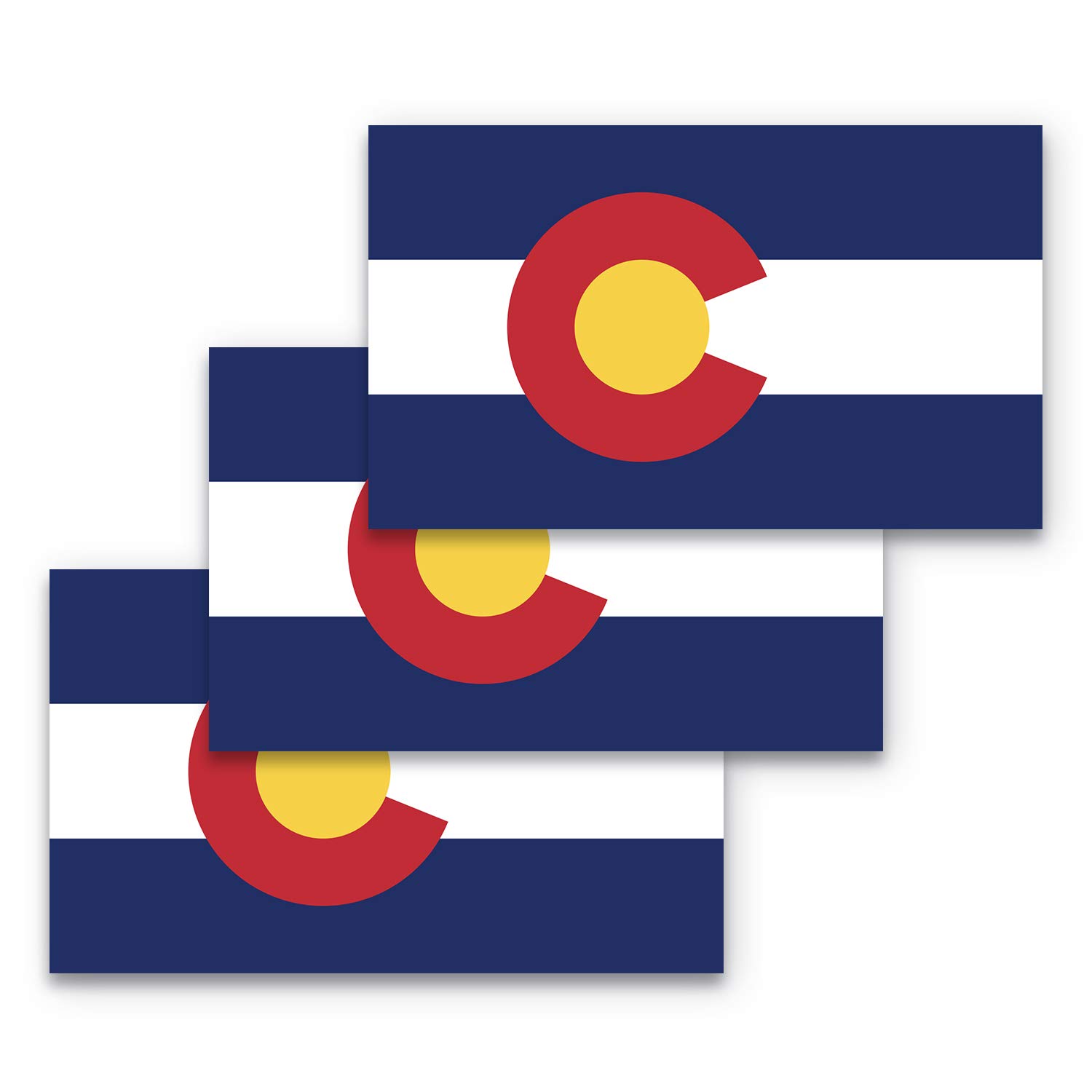 3x5 Colorado State Flag Sticker Colorado Sticker 3-Pack Durable Waterproof Materials Colorado Flag Bumper Sticker Colorado Bumper Sticker Colorado Flag Sticker State Flag of Colorado Sticker