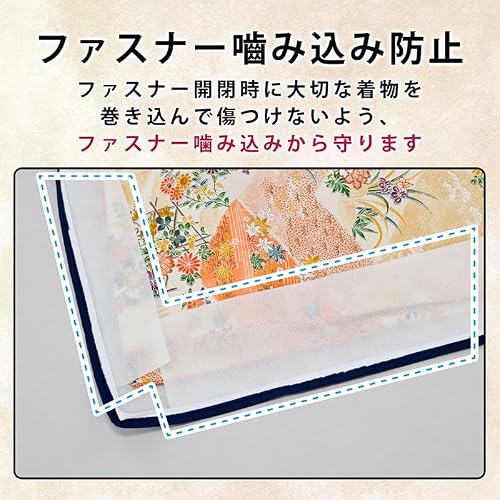 Astro 173-16 Kimono Storage Case, 3-Way Opening, 15 Pieces, No Window, Breathable Non-woven Fabric, Protects Against Dirt From Moisture and Dust, Zipper, Kimono, Storage Bag, Furisode, Coming-of-Age