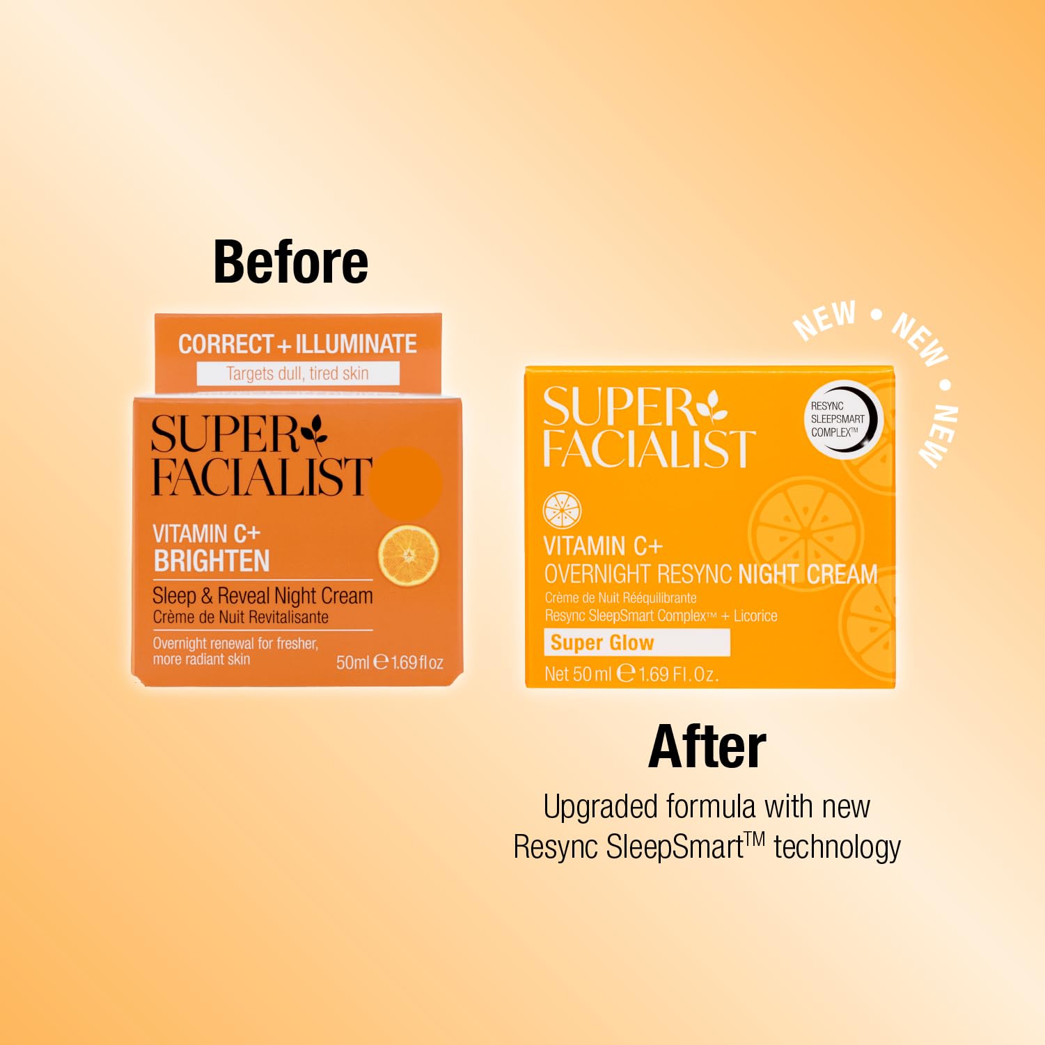 Super Facialist Vitamin C Overnight Resync Night Cream, SleepSmart Complex, Shea Butter, Licorice Extract - Image 3