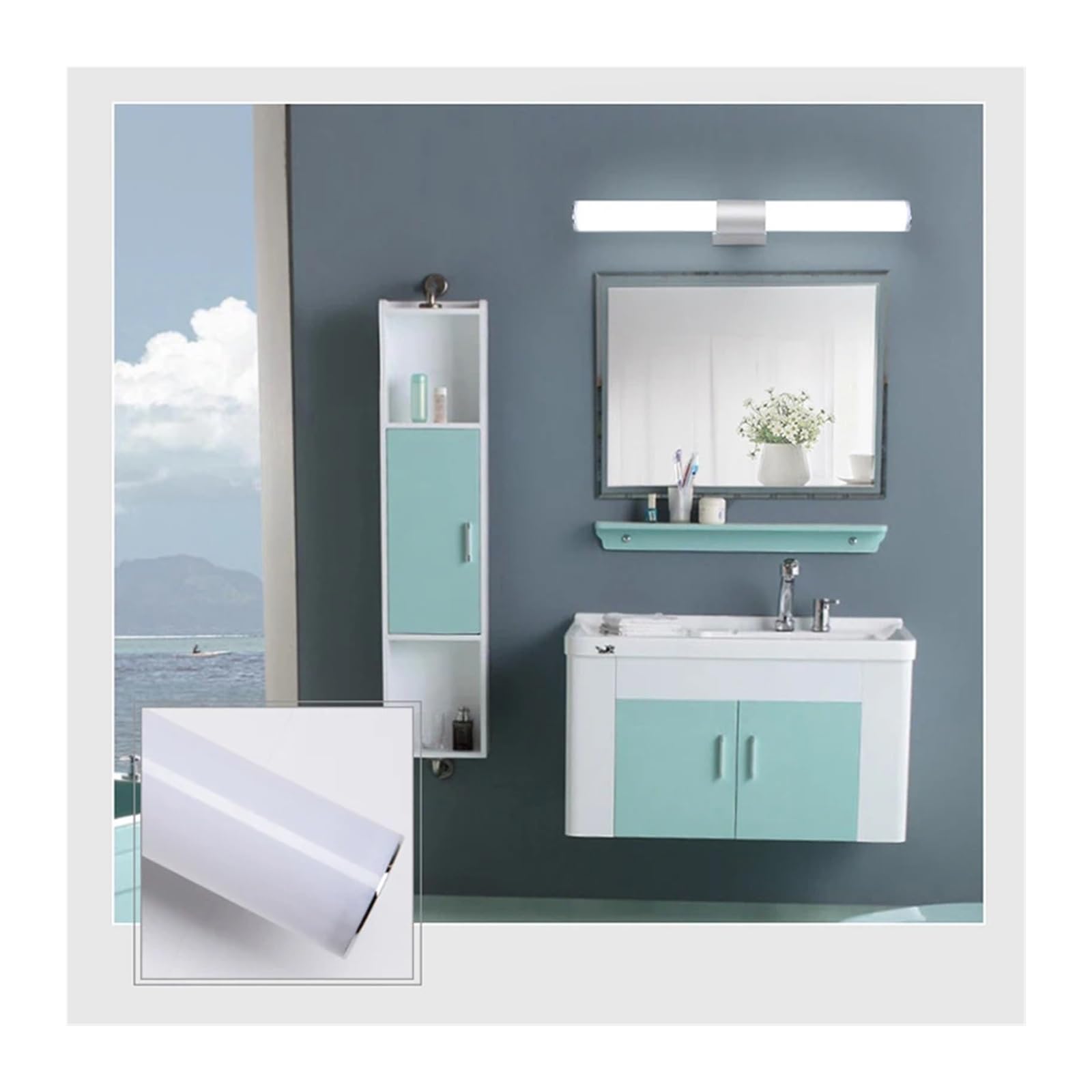 Lámpara de pared LED de 12 W a 22 W, estilo simple, luces de espejo for baño, vestidor, cocina, decoración de interiores. Flexible(Warm white,40CM)