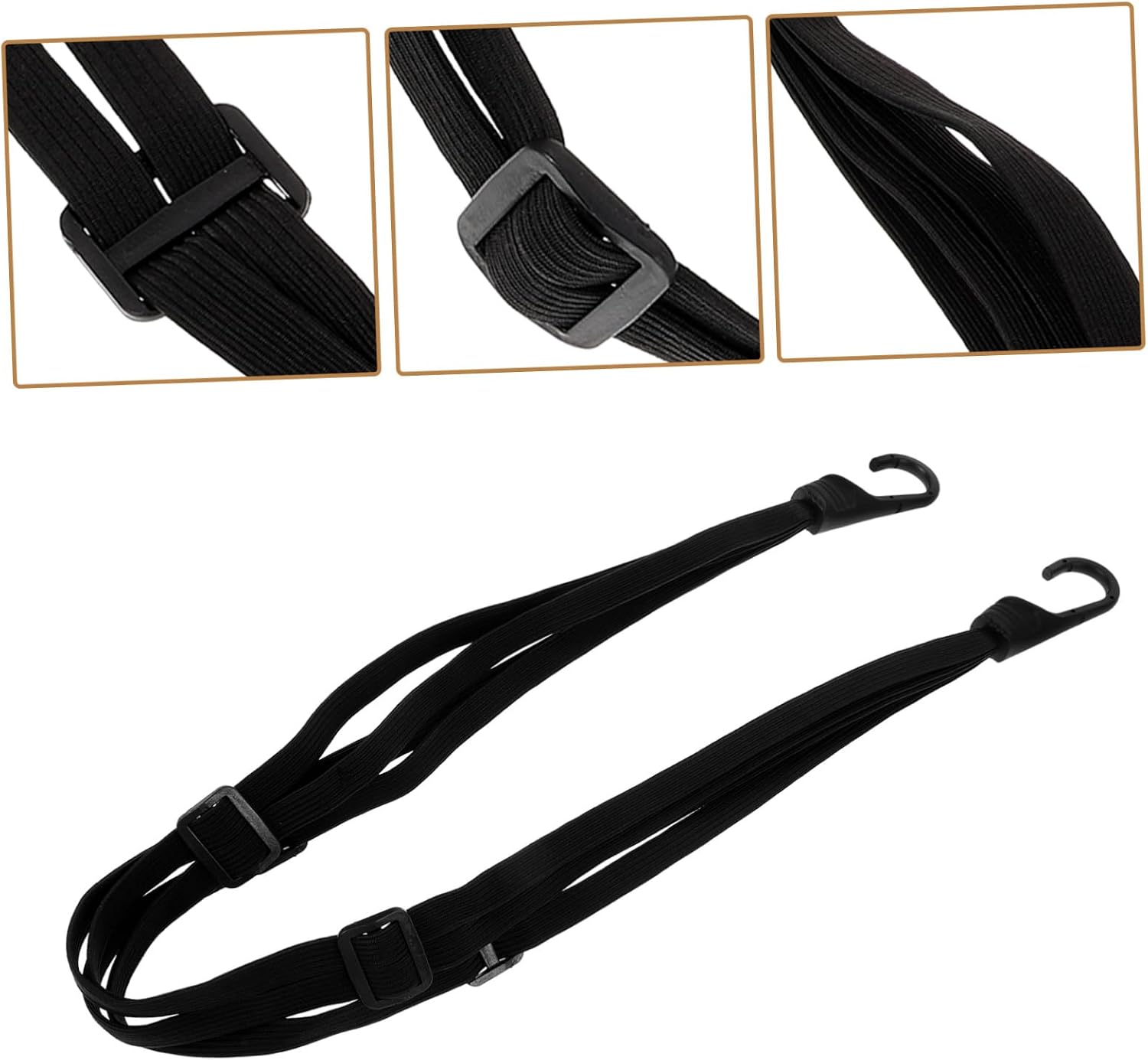 Black Rubber Elastic Luggage Strap for Motorcycle Helmet Secure Hold image 5