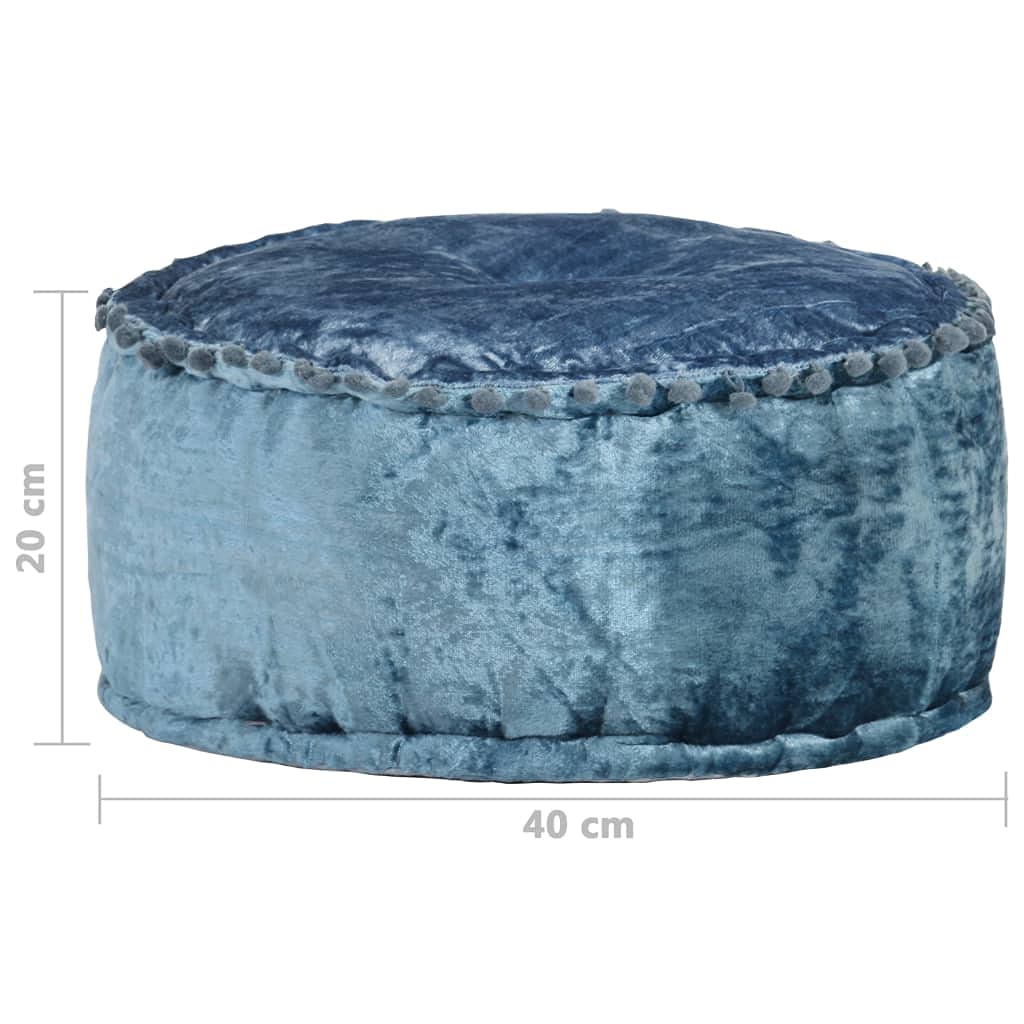 Jiangboyue-287566 - Pouf rotondo in velluto, 40 x 20 cm, colore: blu