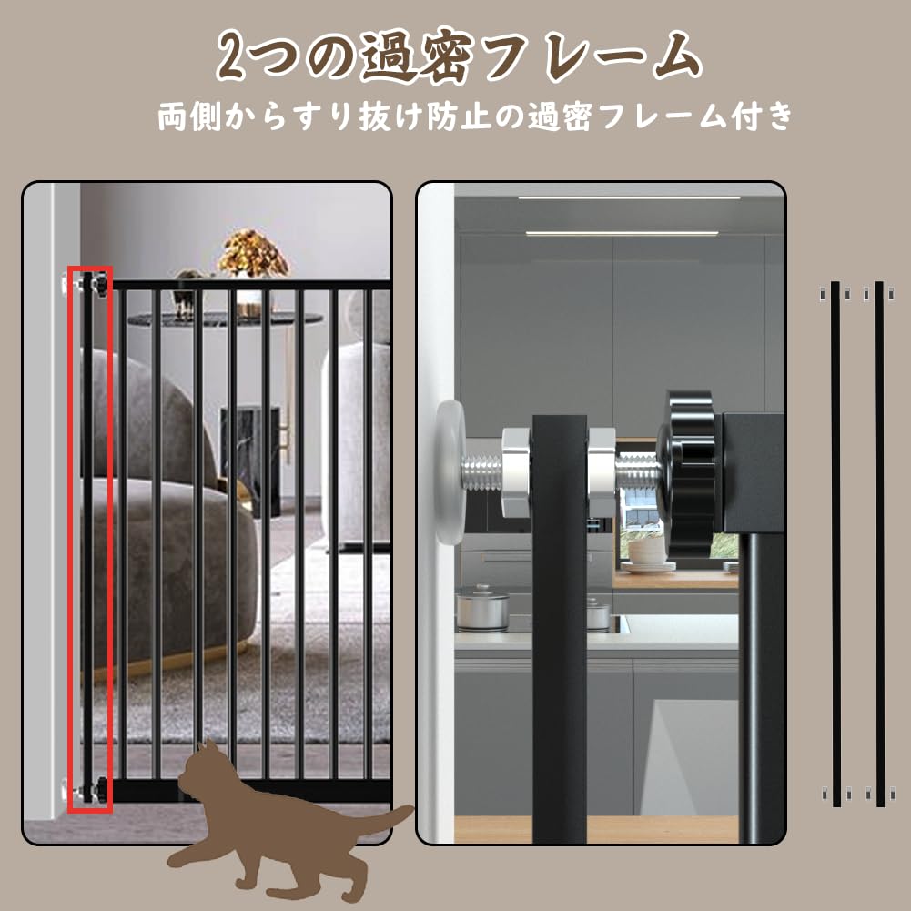 Amazon.co.jp: Seogva ペットゲート 3.5cm柵間隔 ペットドア付き 高さ