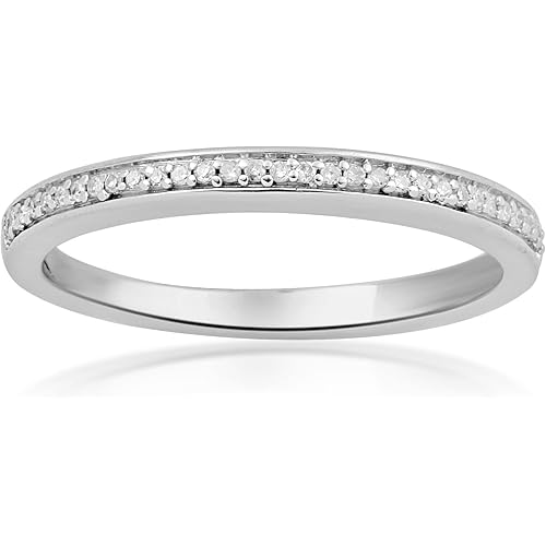 Amazon Collection Sterling Silver and Diamond Wedding Anniversary Ring