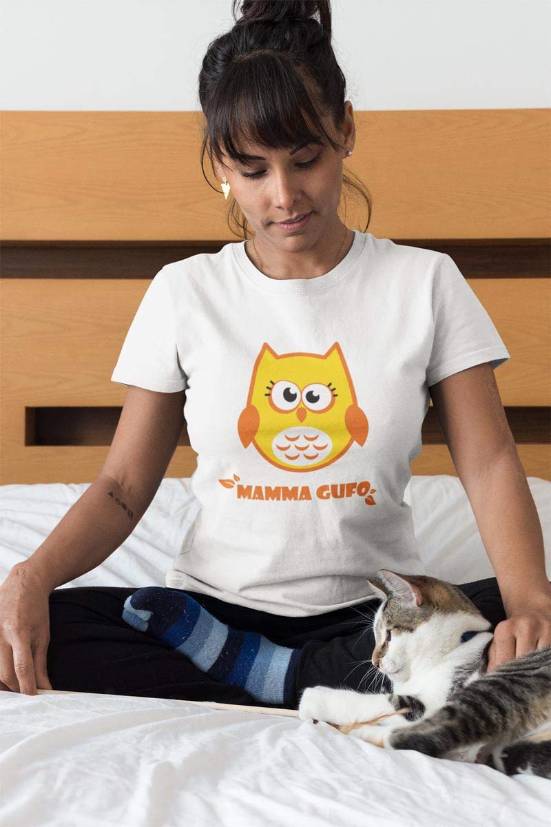 Shirtgeil Set Mamma Gufo e Gufetto - Idea Regalo Coppia Magliette Mamma e Figlio Neonato