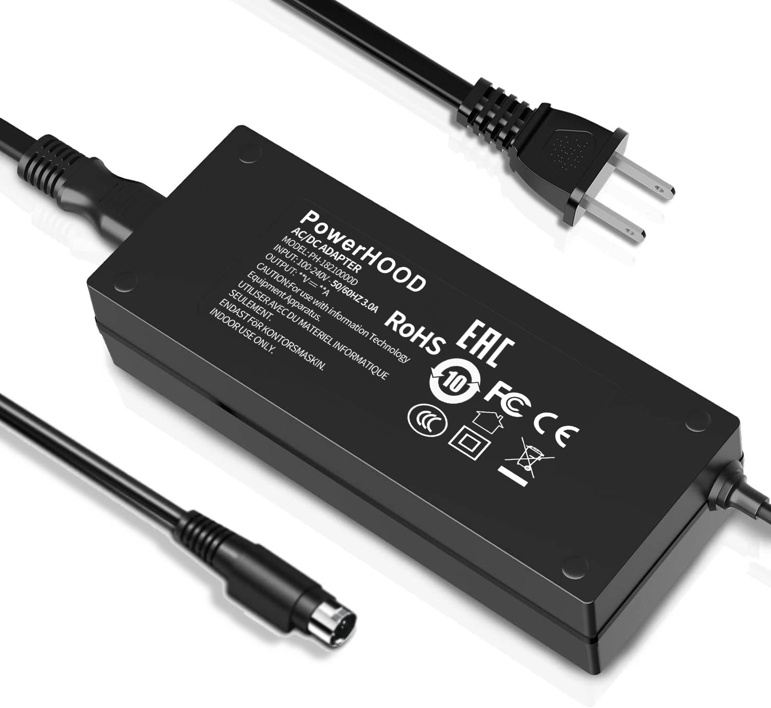 Amazon.com: PowerHOOD 12V 4-Pin AC/DC Adapter Compatible with