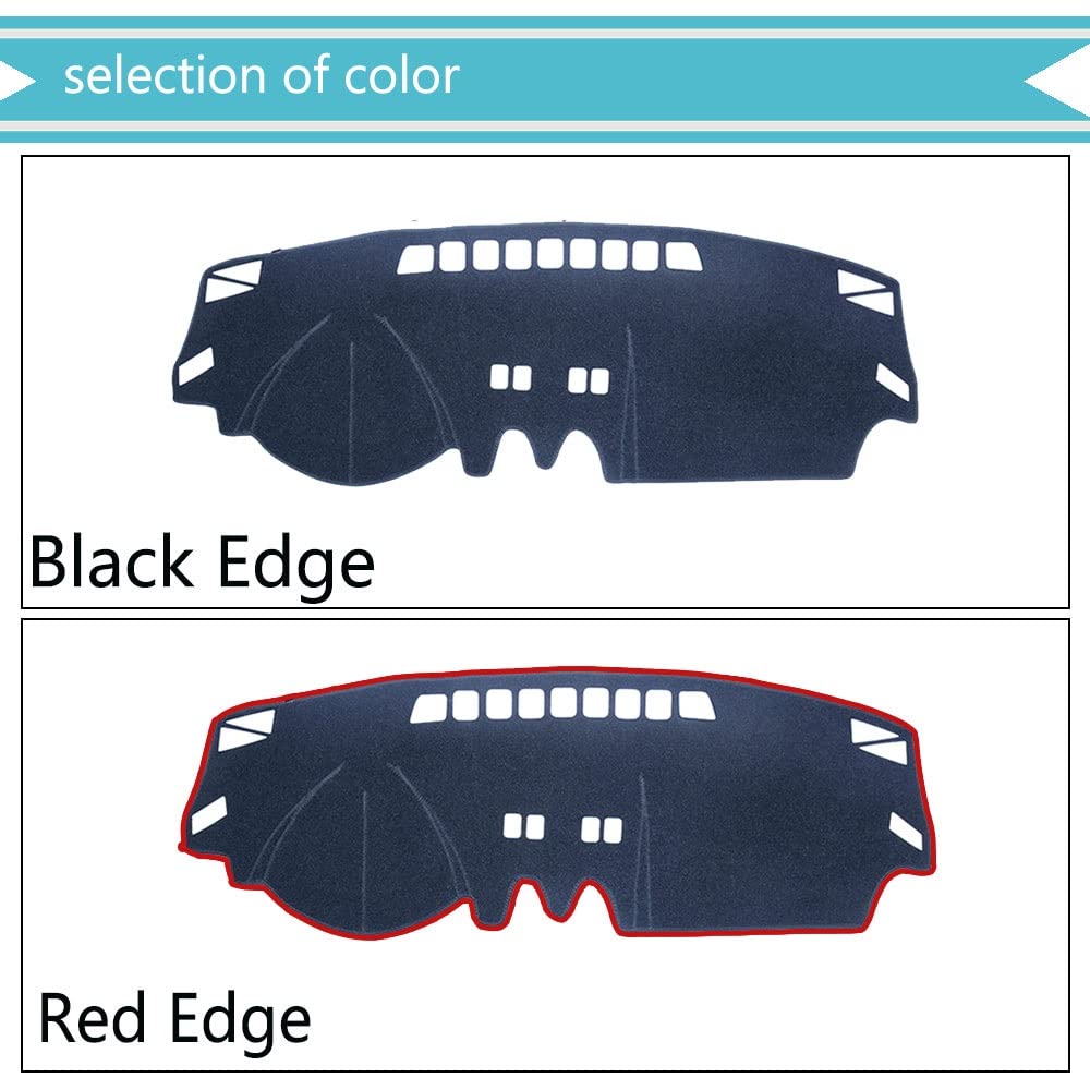 FUNFOB Almohadilla Parasol Alfombrilla Protectora para Salpicadero De para Nissan para Qashqai J10 2007 2008 2009 2010 2011 2012 2013 LHD Cubierta Estera del Tablero (Color : Red Edge)