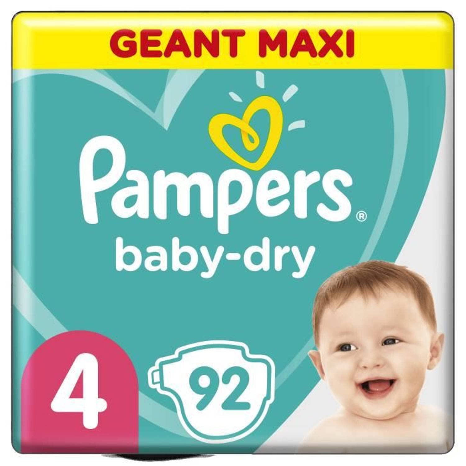 Pampers Baby-Dry Pieluchy, 4 (92 szt)