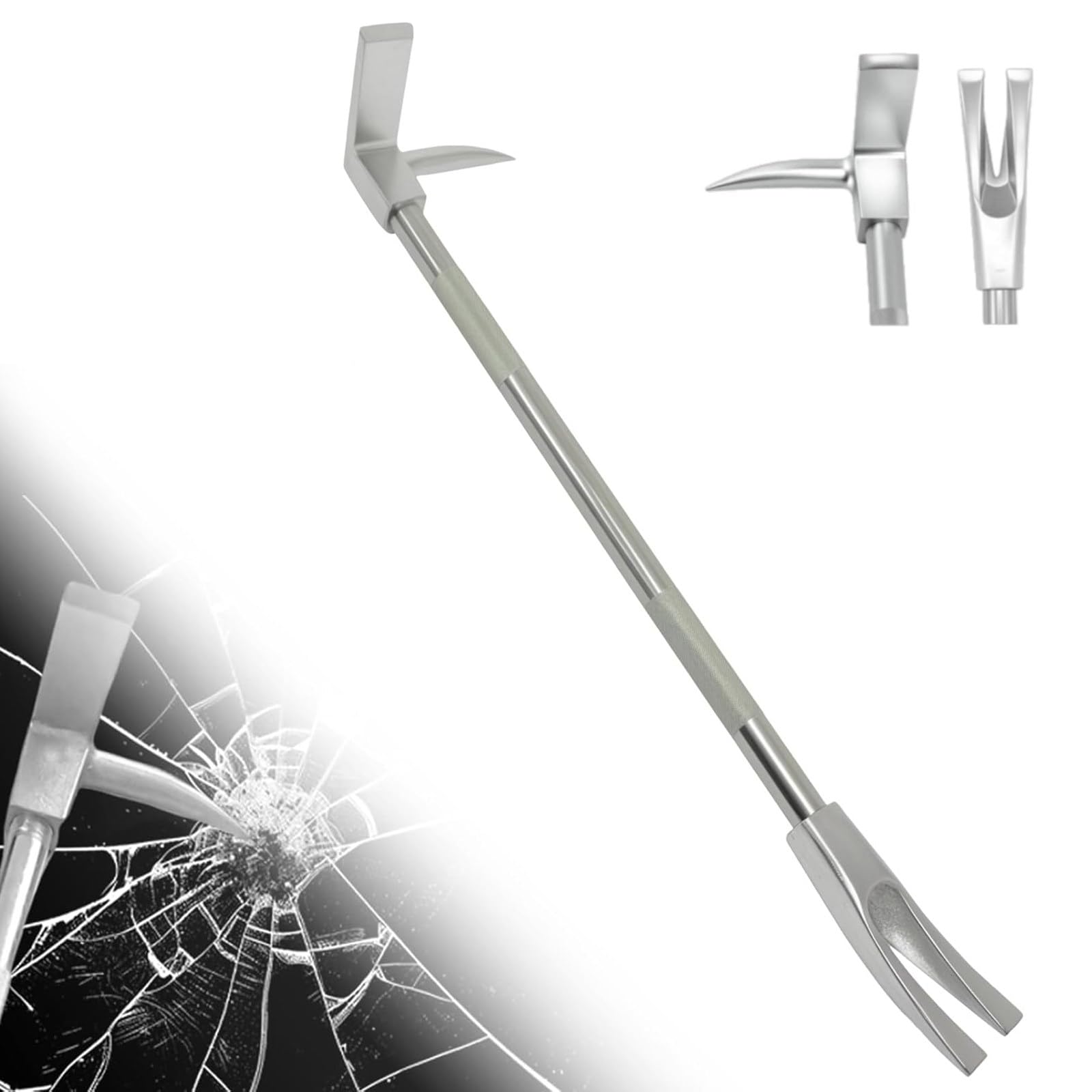 XNZJHPP 24in Forged Steel Entry Tool, Anti-Slips Firefighter Rescue & Demolition Tool, Carbon Steel for Forced Entry & Breaching, Emergency Response Equipment (36in)