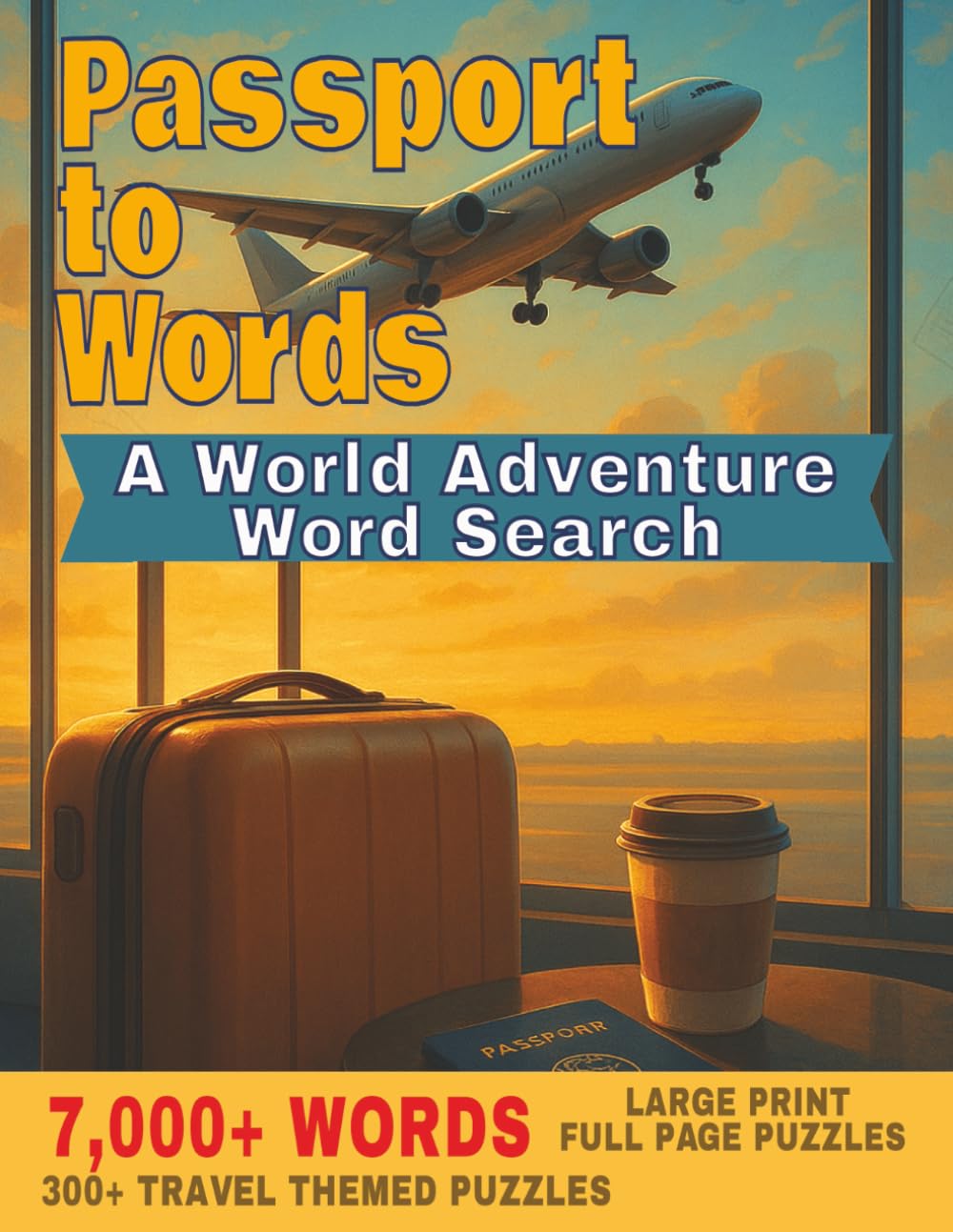 PASSPORT TO WORDS: A World Adventure Word Search Puzzle Book for Adults: 300+ Fun Travel-Themed Puzzles and Relaxing Brain Challenges