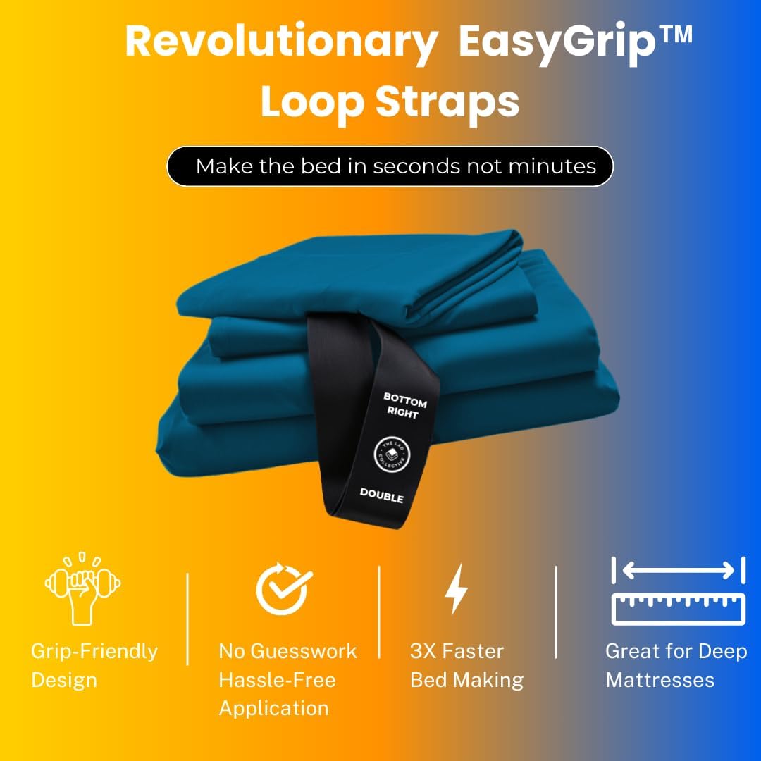 The LAD Collective 3.0 - 4-Piece Cotton Bedding Set with Fitted Sheet, Top Sheet & 2 Pillowcases - Luxury Bed Sheets for Full Size Beds - Premium Bedroom Essentials - Maui/King