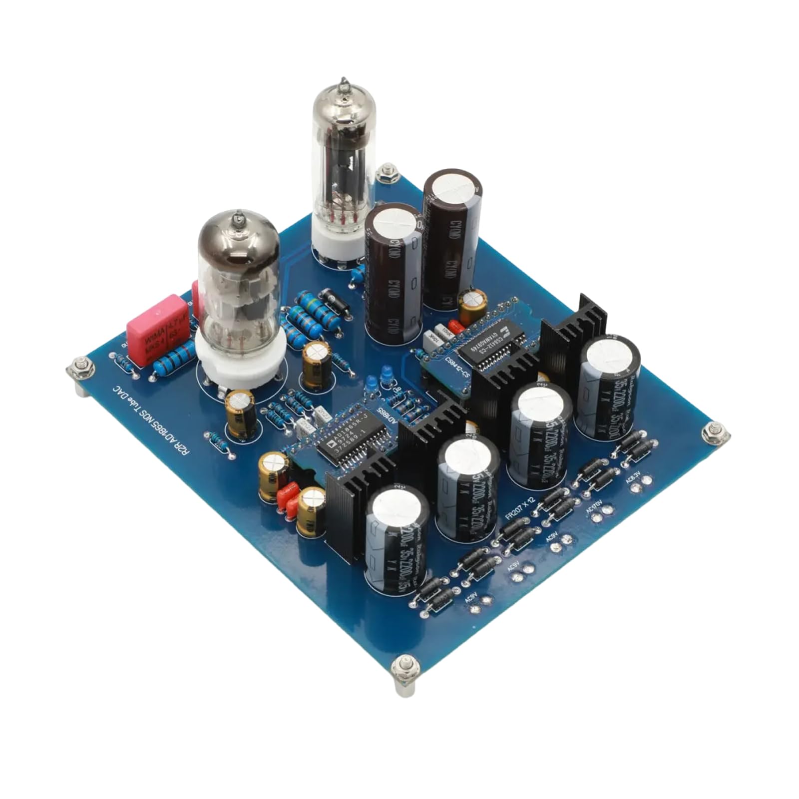 FLYINSKY High End Audiophile R2R DAC Audio Converter HiFi Architecture Decoder AD1865 NOS Tube DAC Board Audio Digital-Analog Converters Board with 6N11 + 6Z4 Tubes